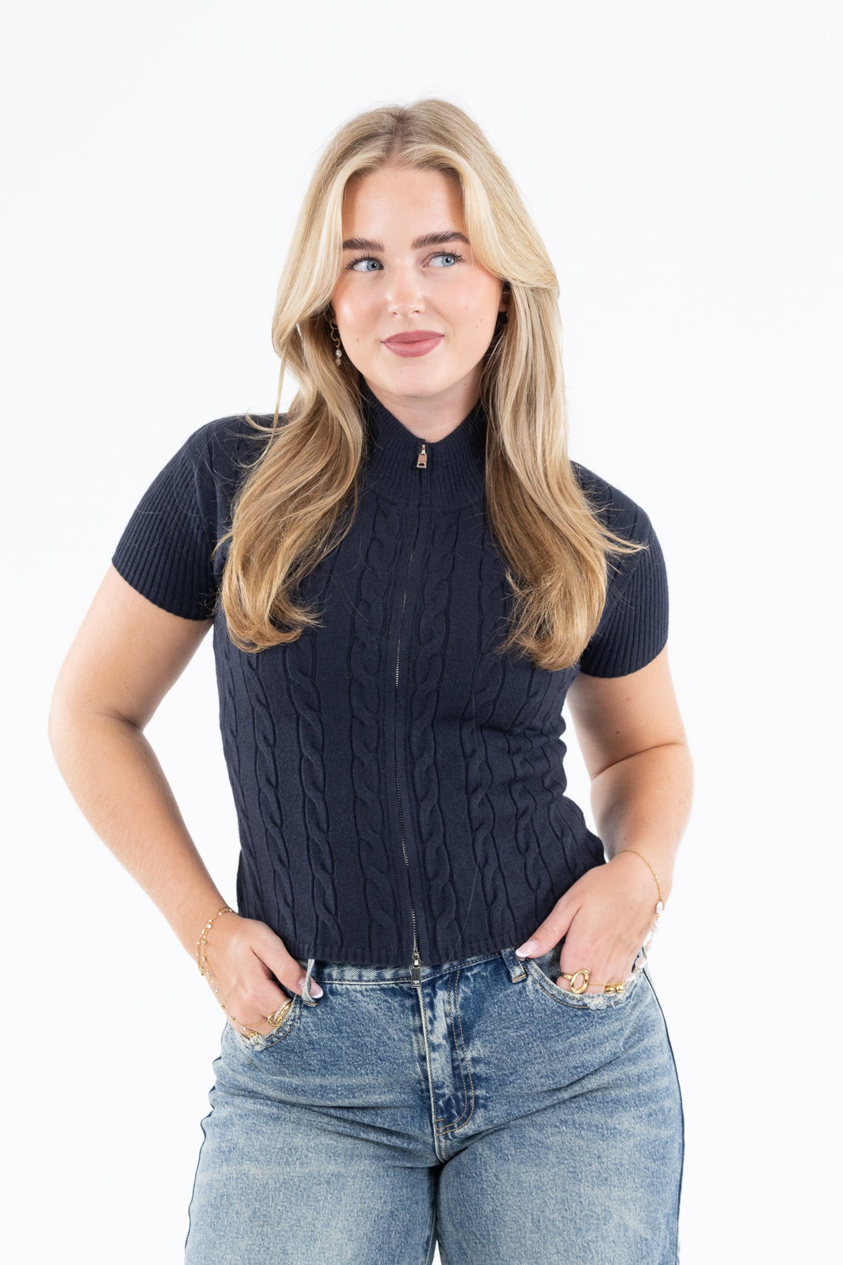 Livia Cable Zip Knit