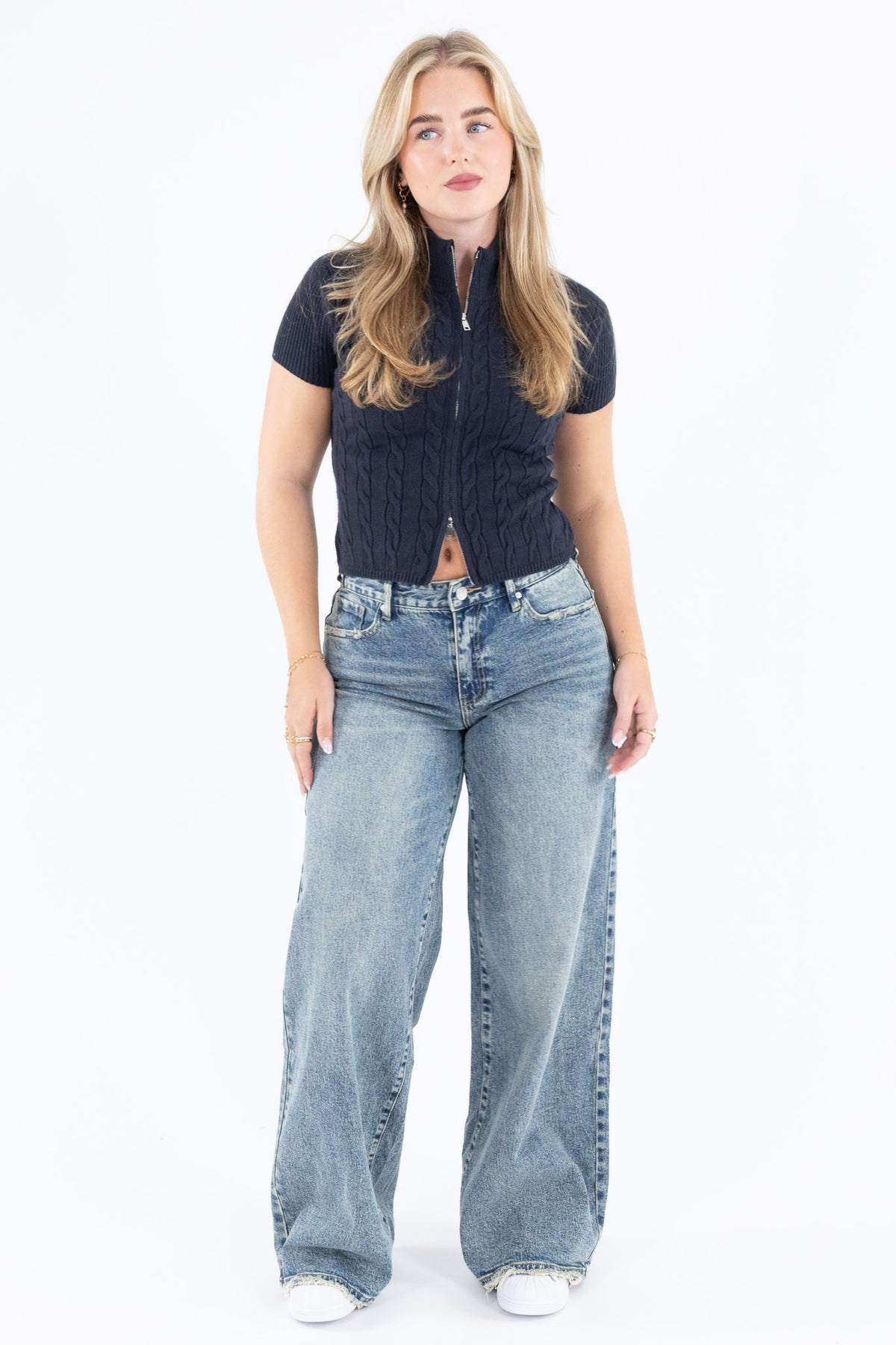 Livia Cable Zip Knit