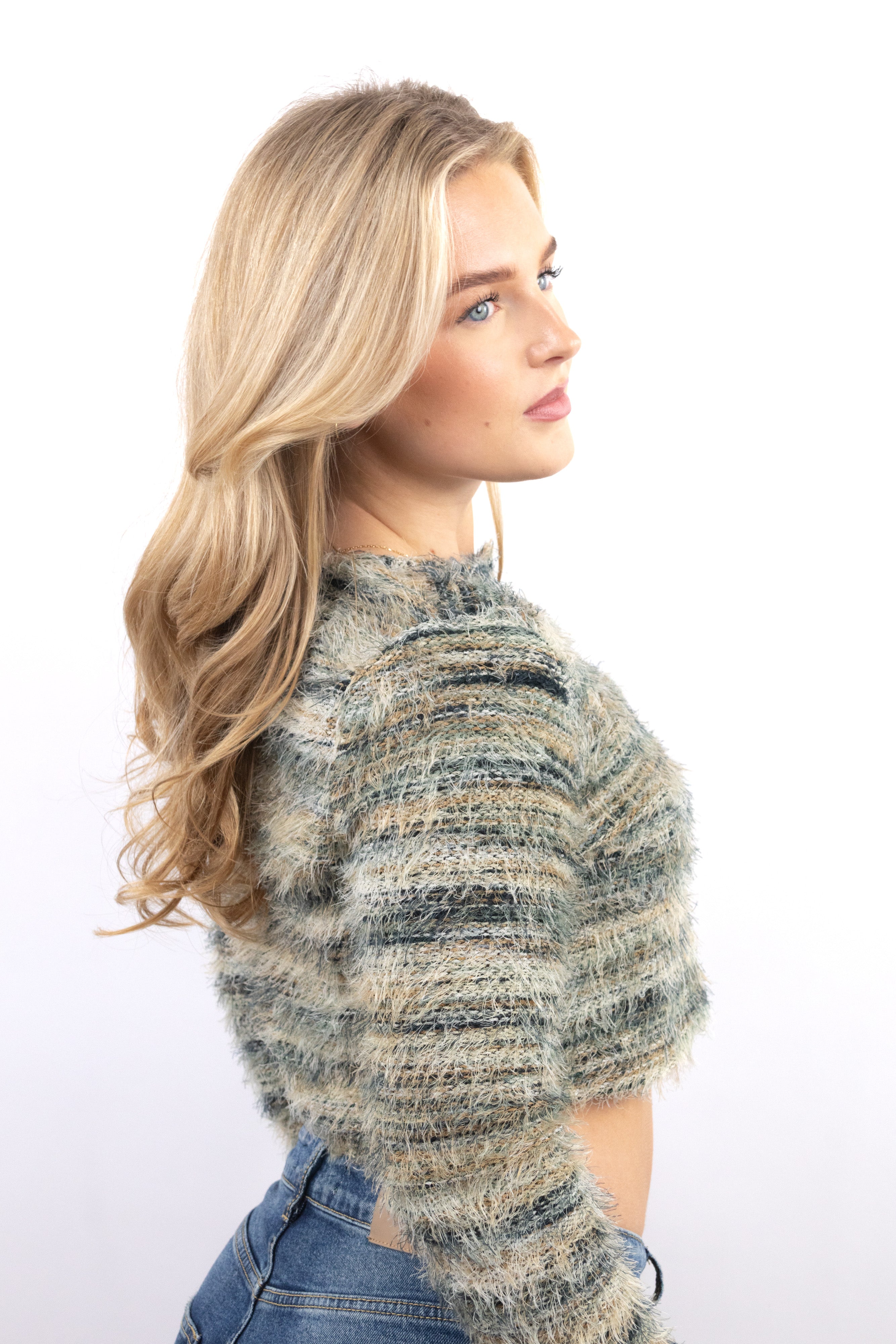 Cropped Fuzzy Cardigan