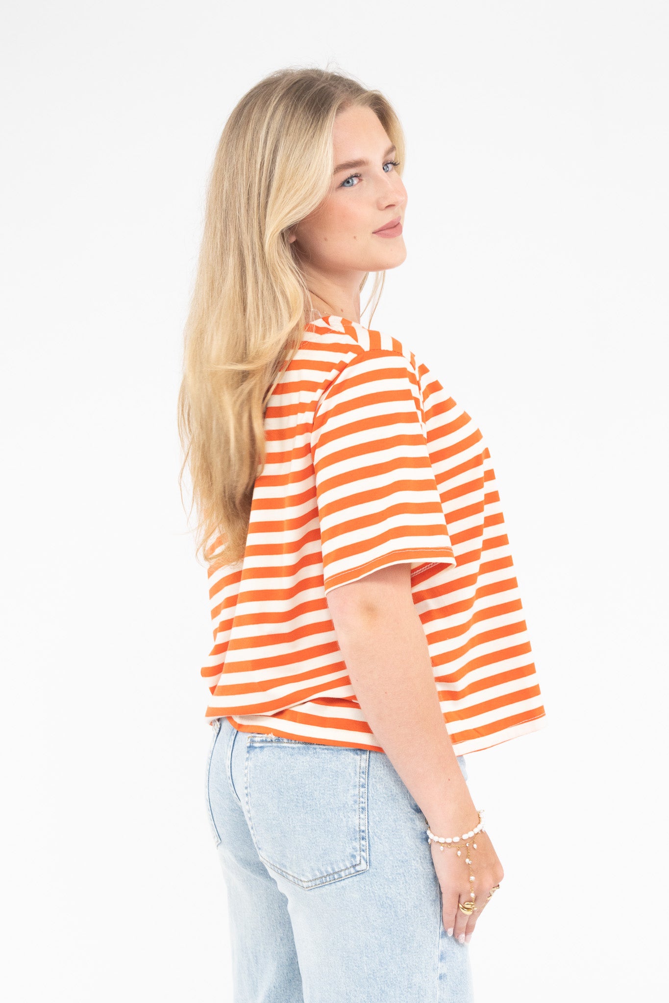Striped Off Shoulder Tee