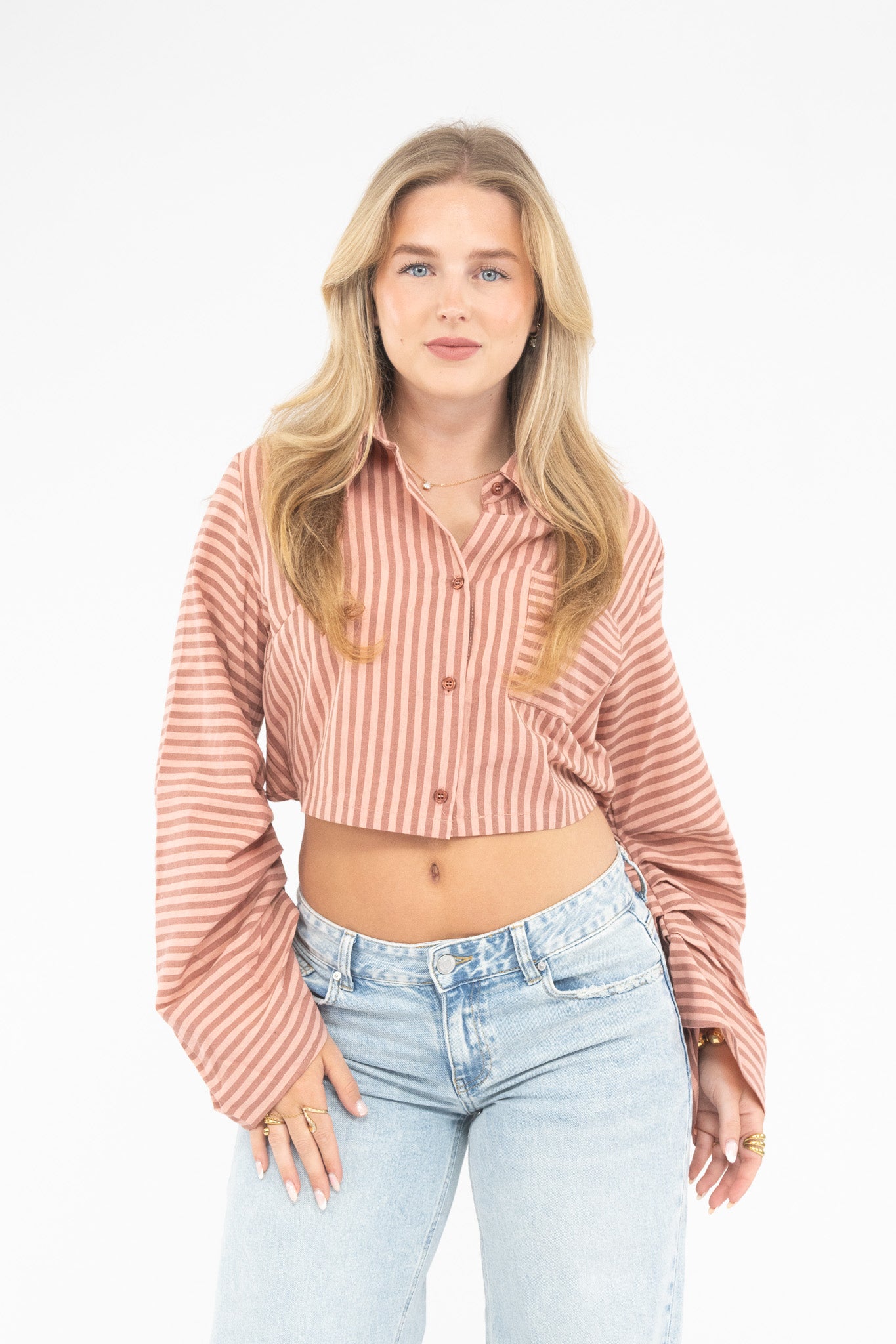 Striped Cropped Blouse