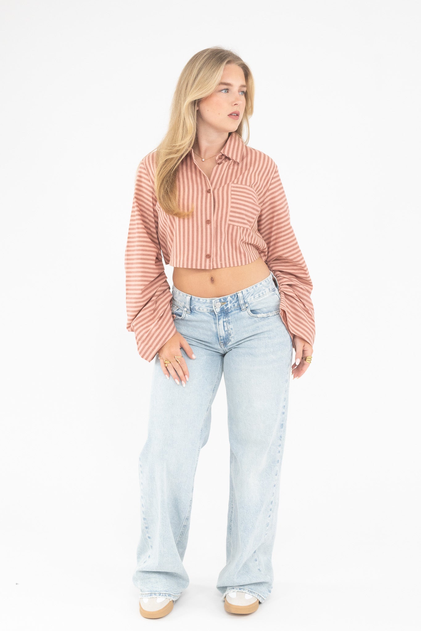 Striped Cropped Blouse