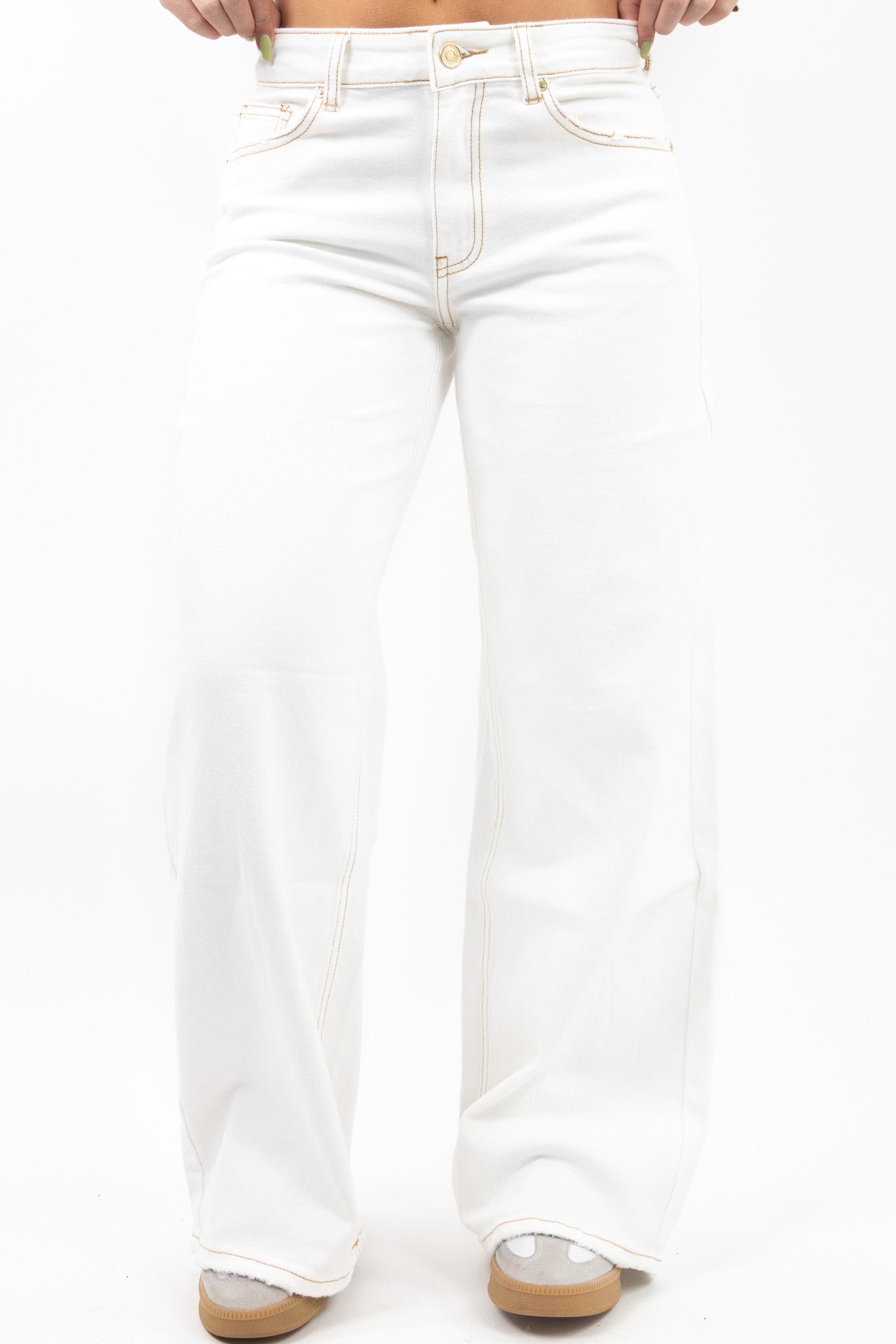 Baggy Fit Wide Leg Jeans - Stretch
