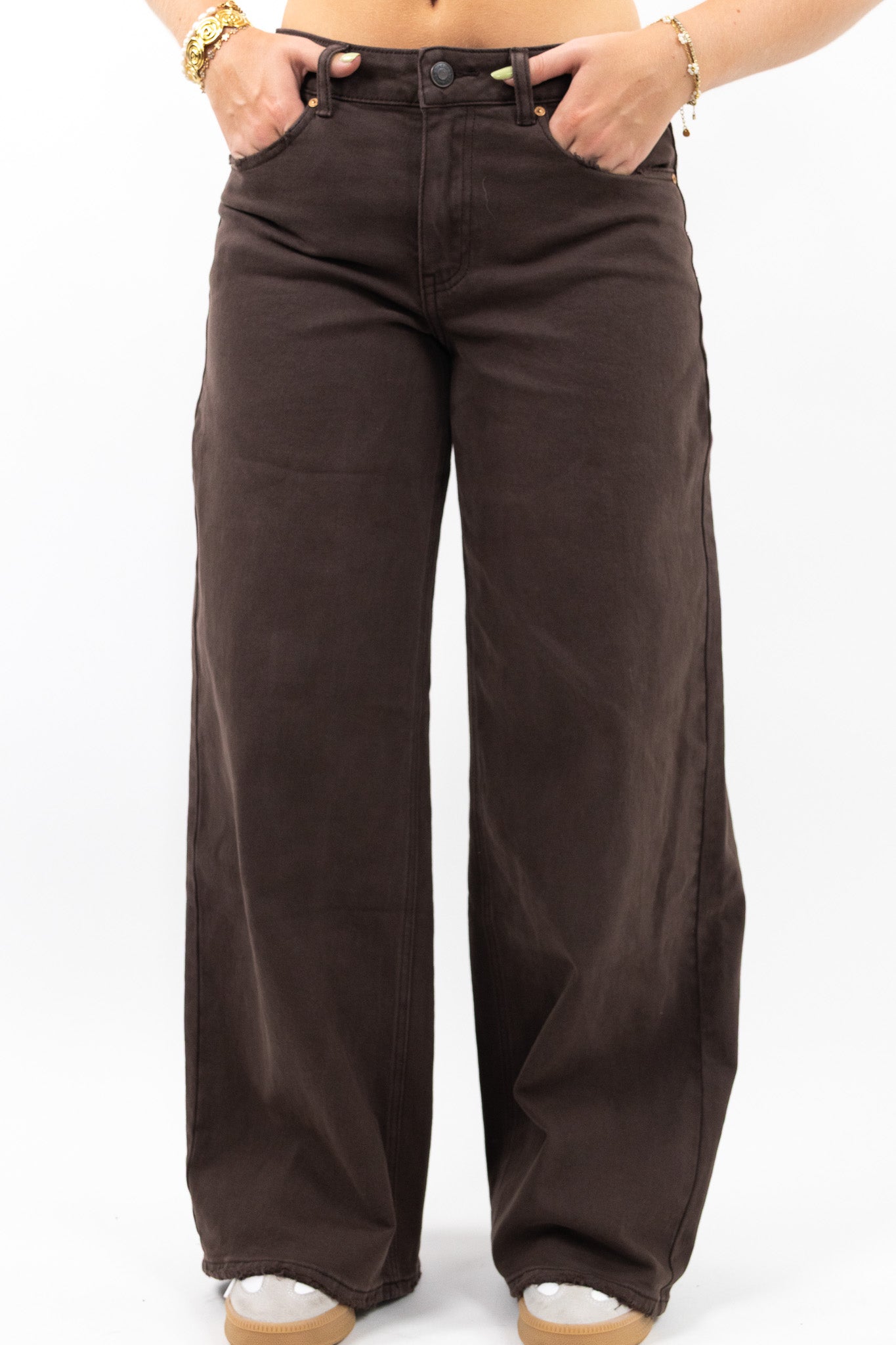 Baggy Fit Wide Leg Jeans - Stretch