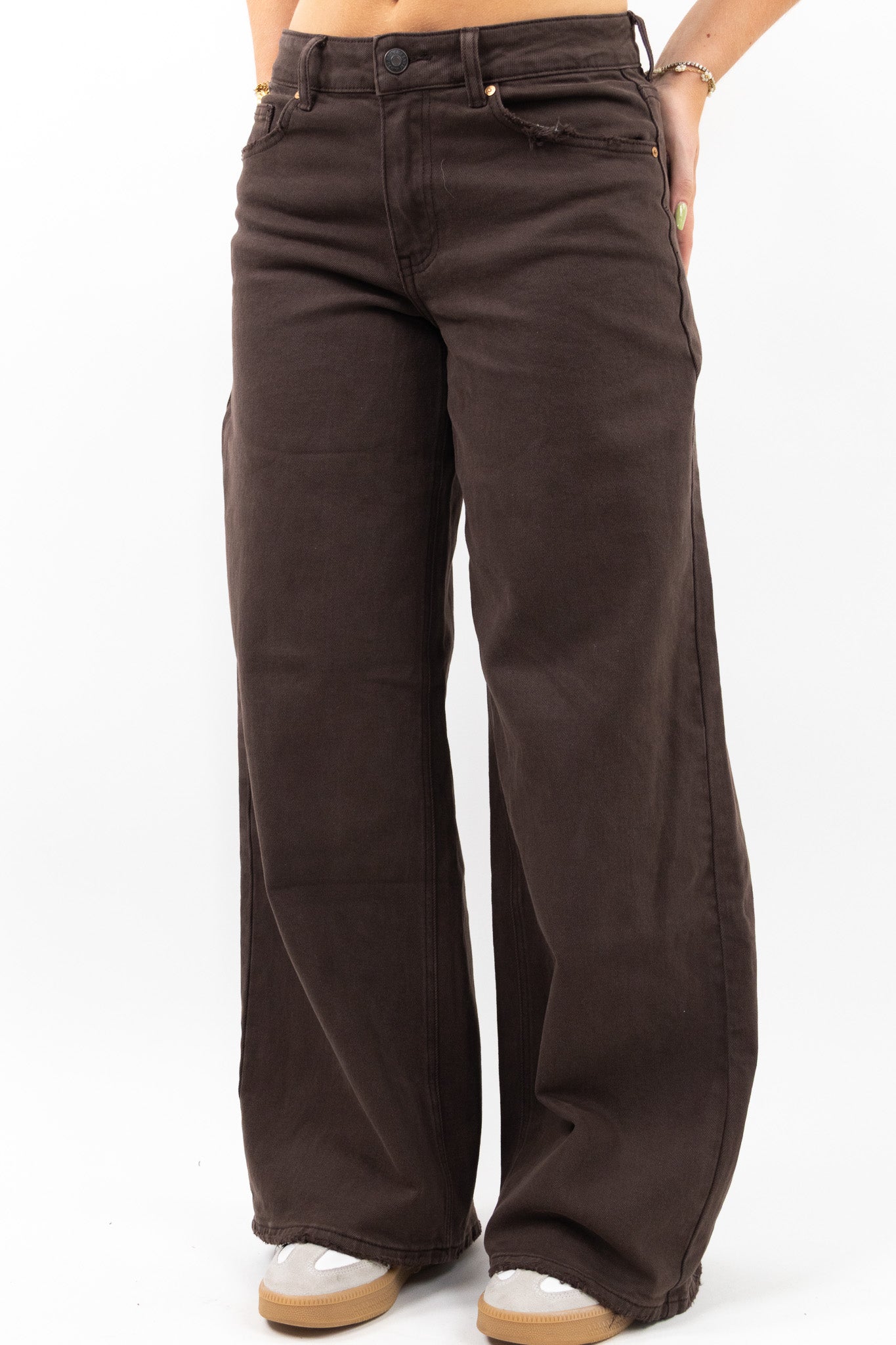 Baggy Fit Wide Leg Jeans - Stretch