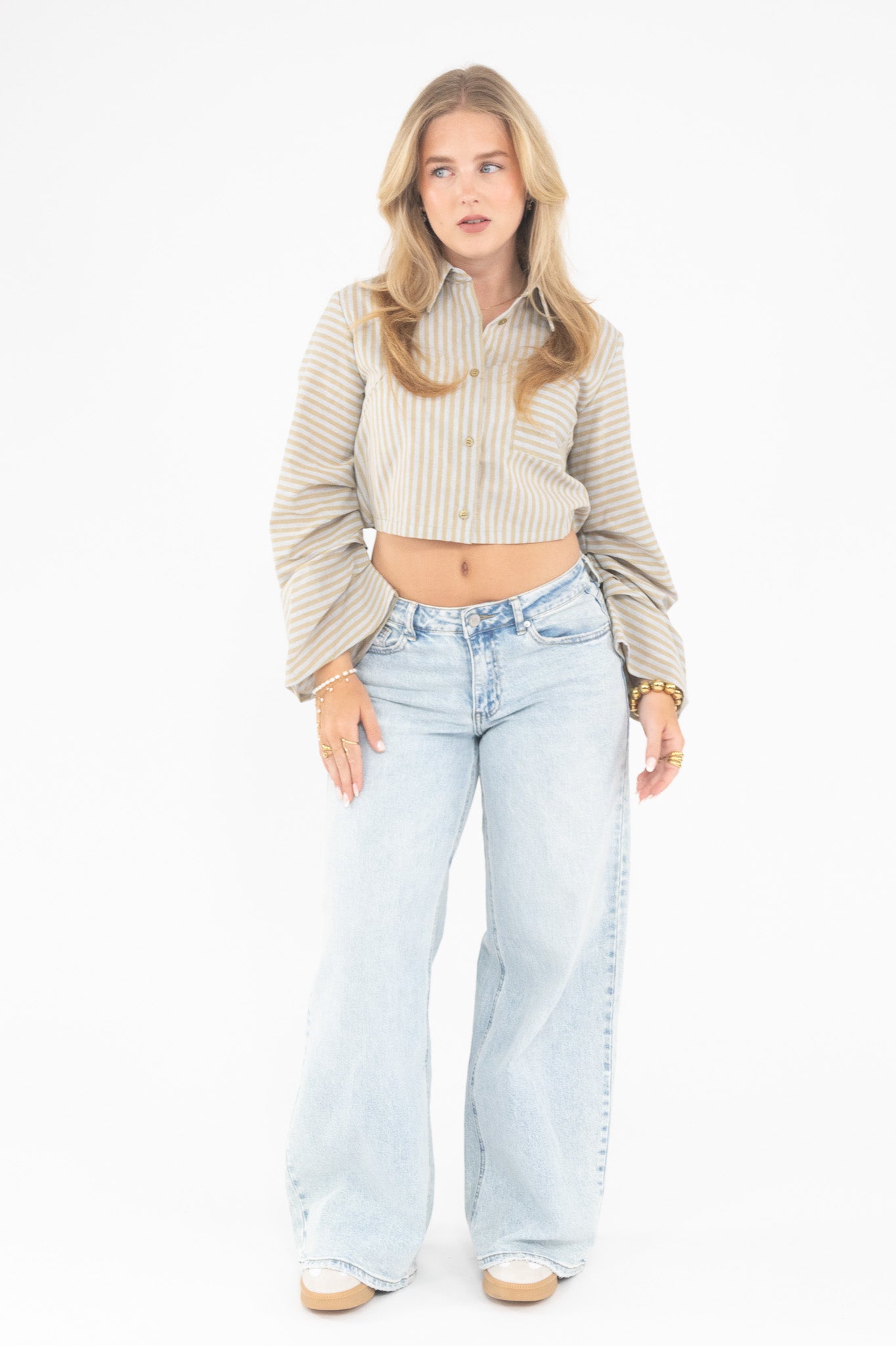 Striped Cropped Blouse