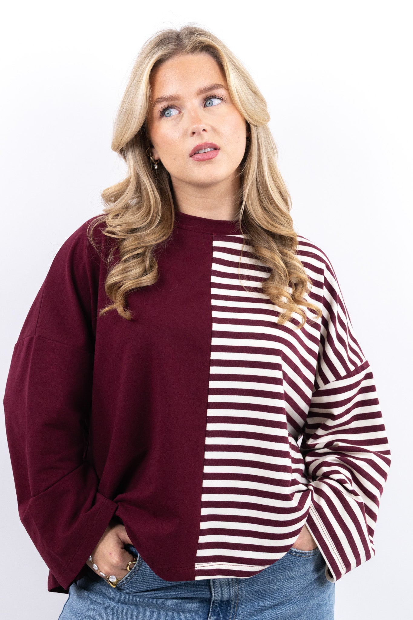 Split Stripe Sweater