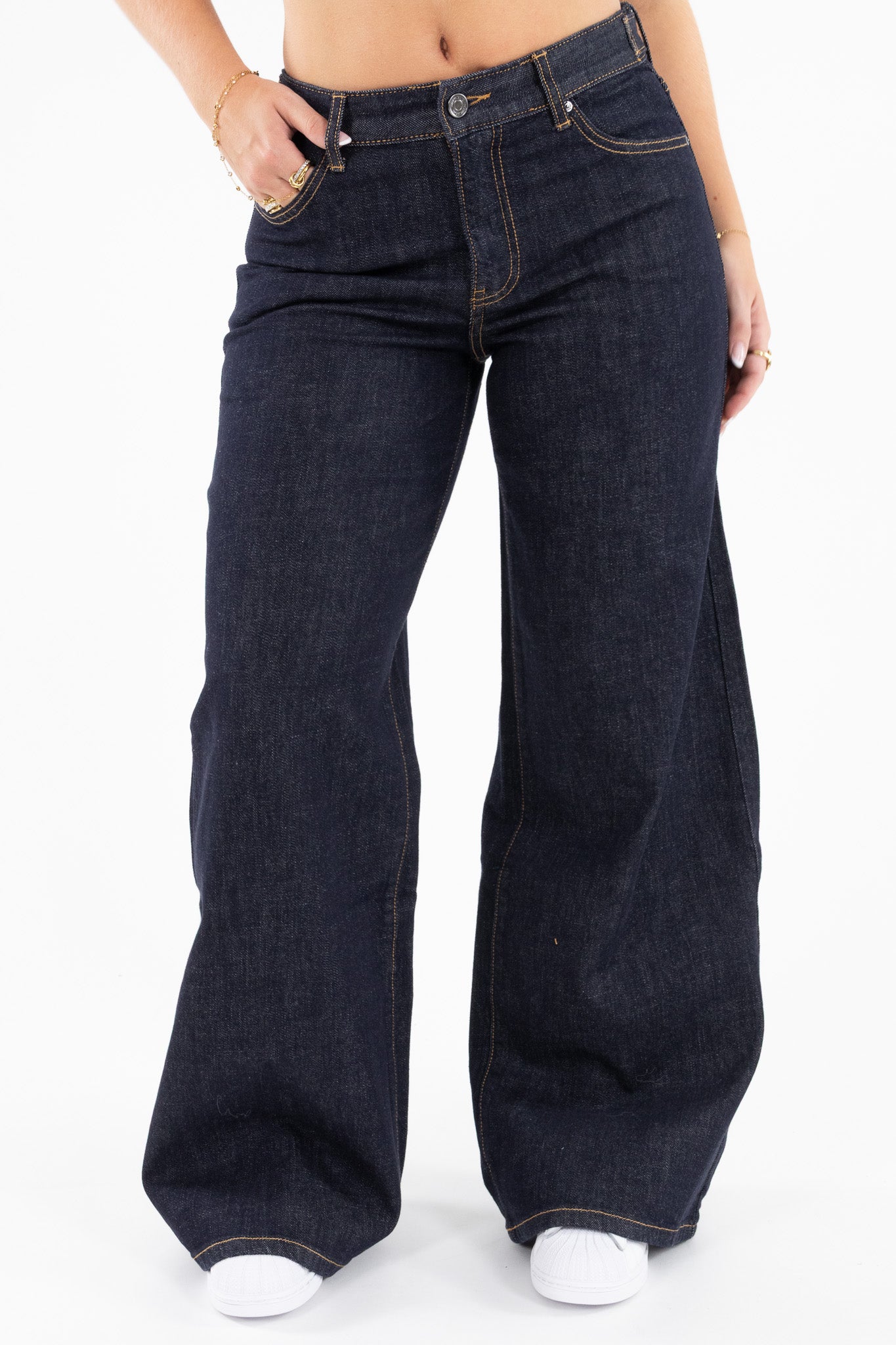 Adjustable Waist Baggy Jeans