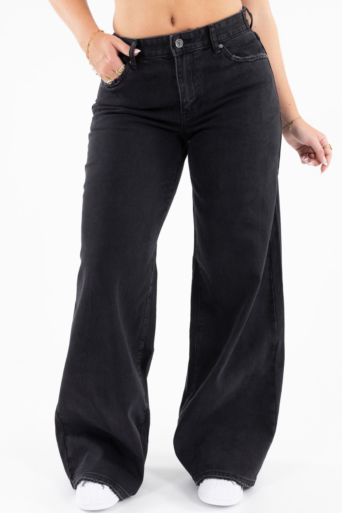 Adjustable Waist Baggy Jeans