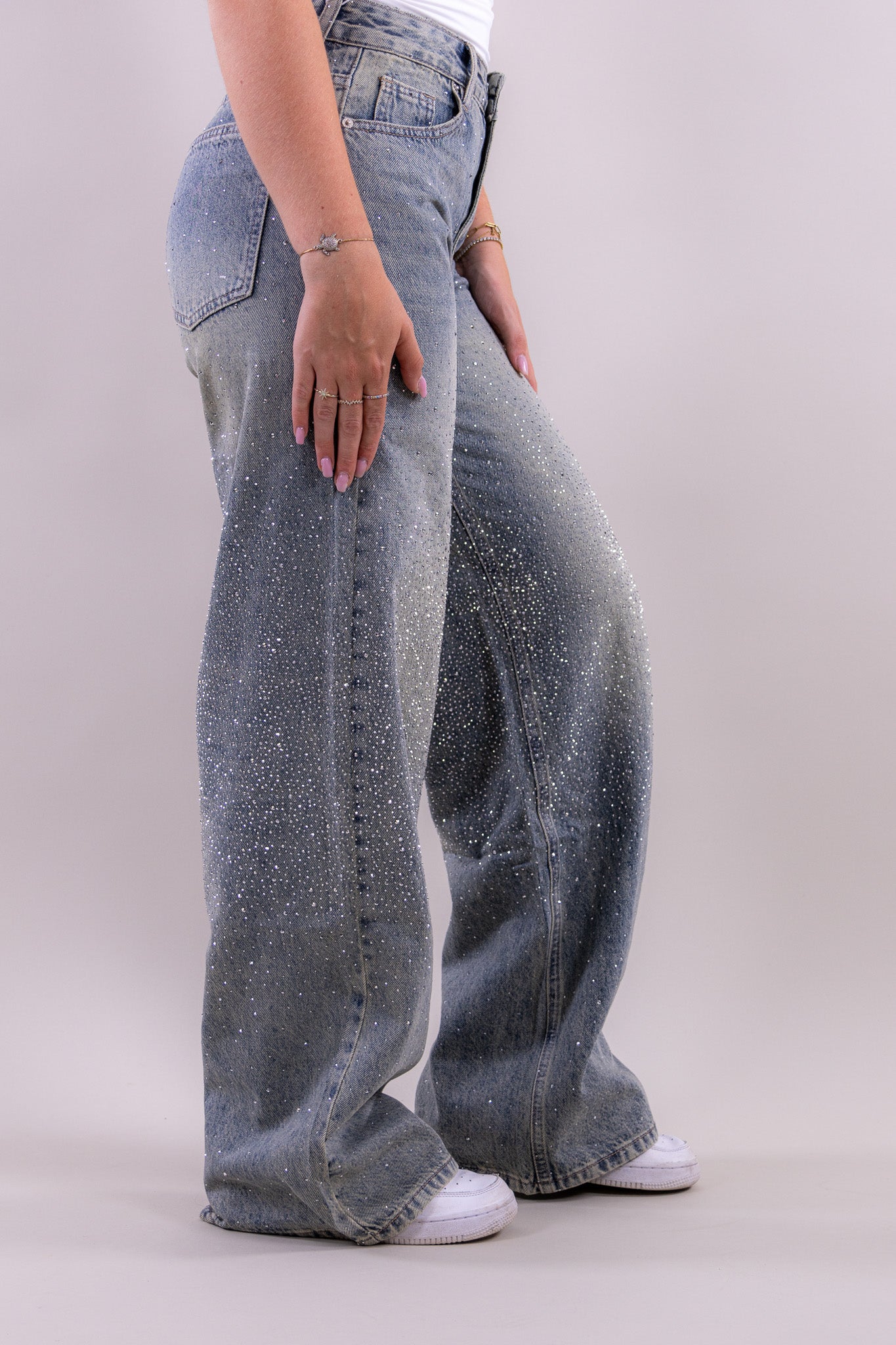 Riley glitter wide leg jeans - no stretch