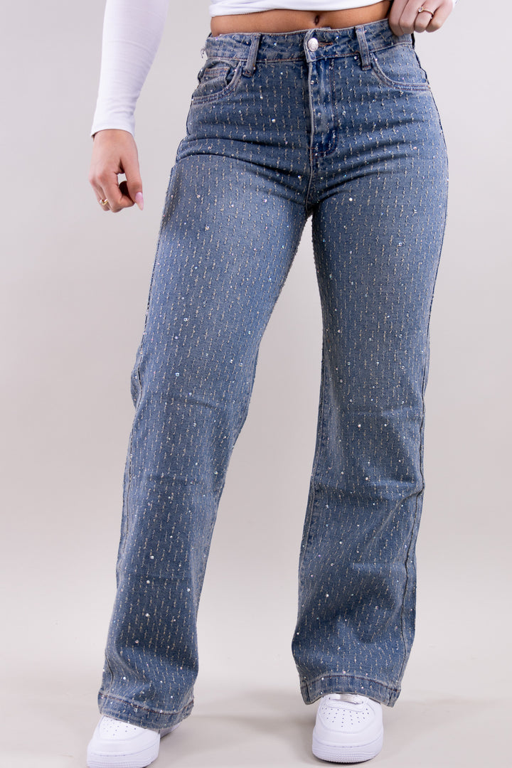 Grace rhinestone jeans - no stretch