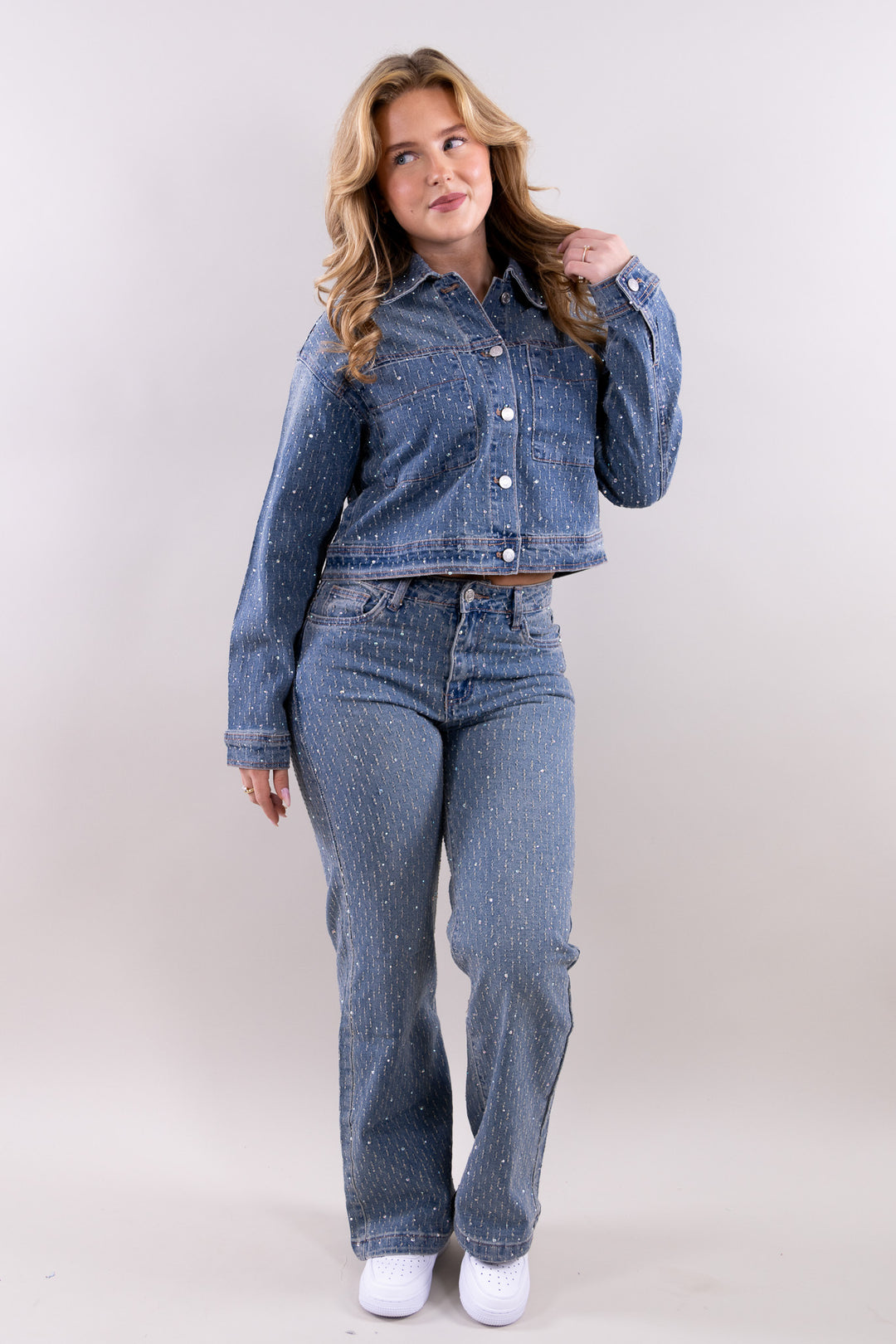 Grace rhinestone jeans - no stretch