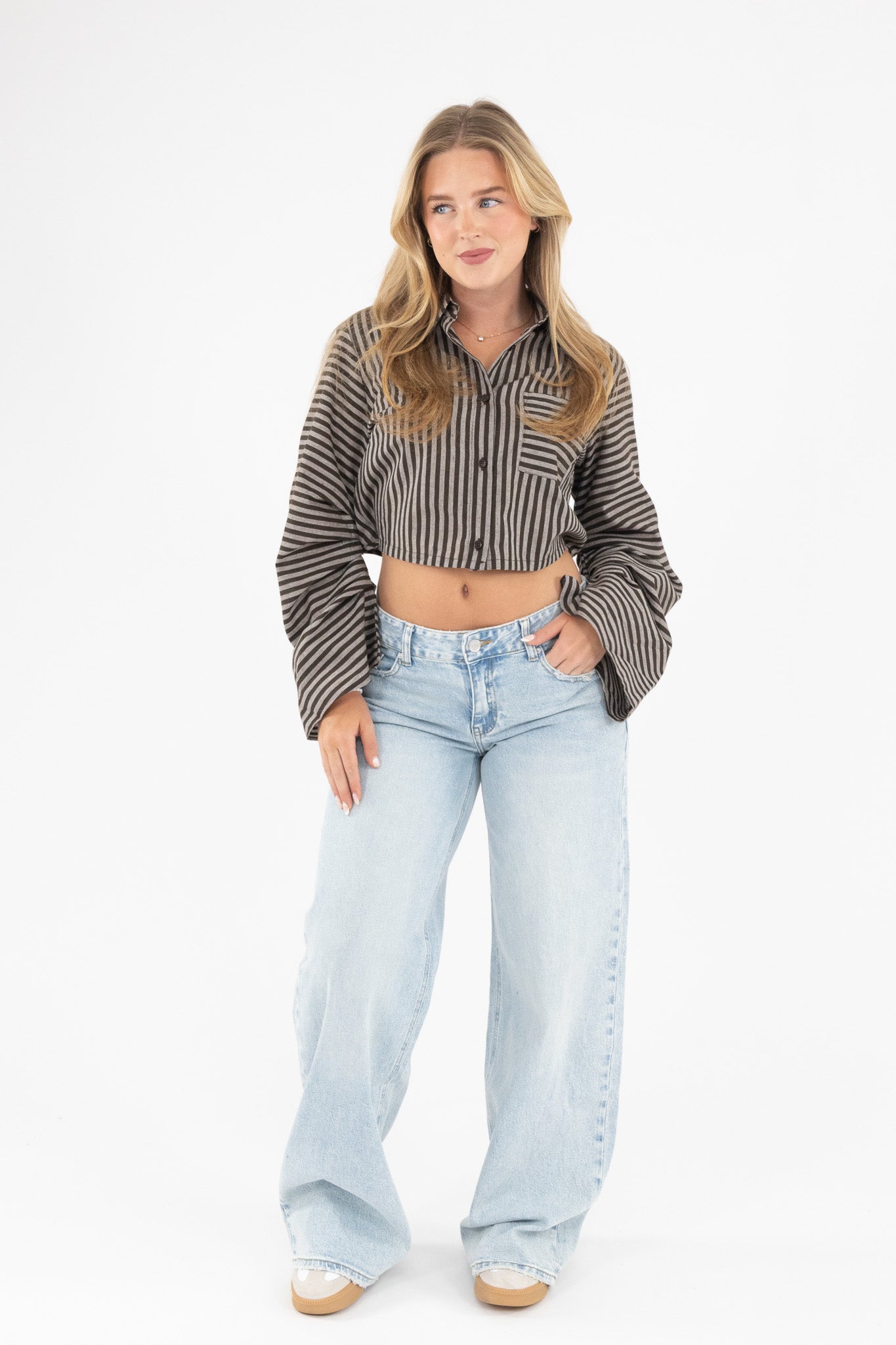 Striped Cropped Blouse