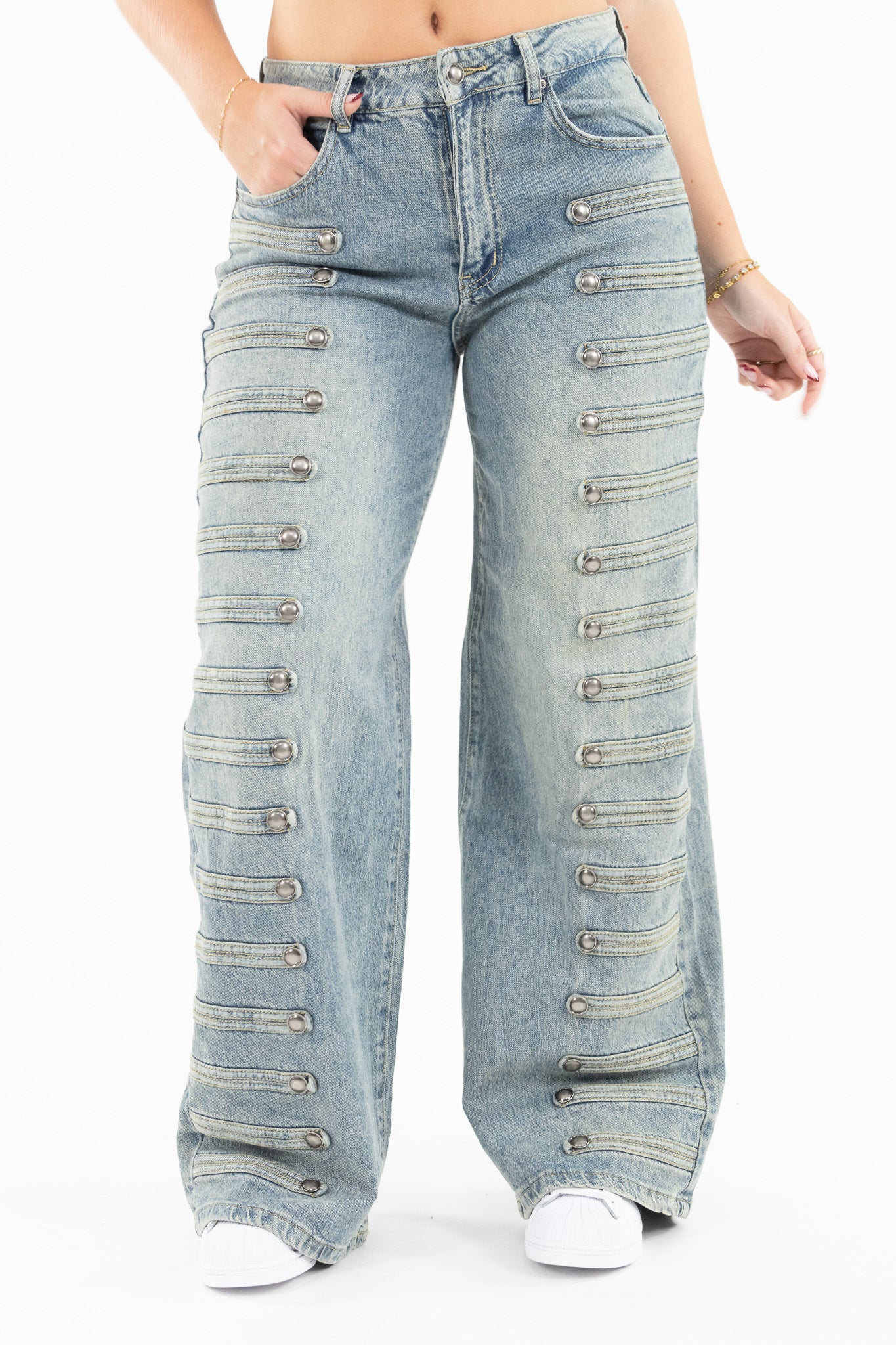 Military Wide Leg Jeans