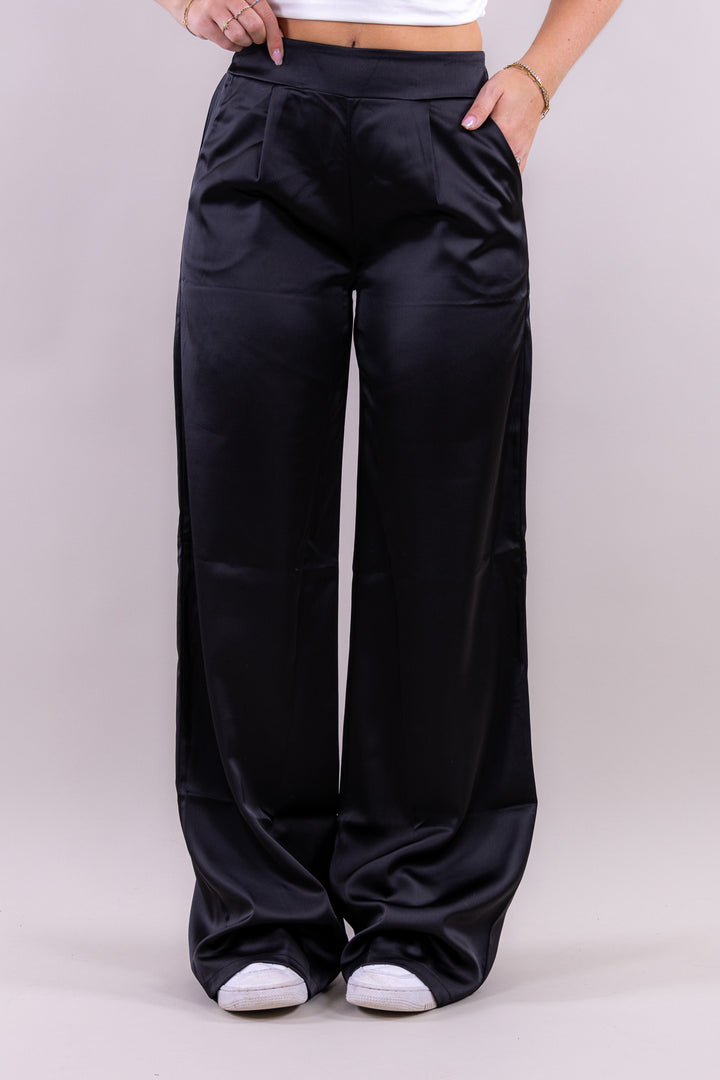 Sky satin pants