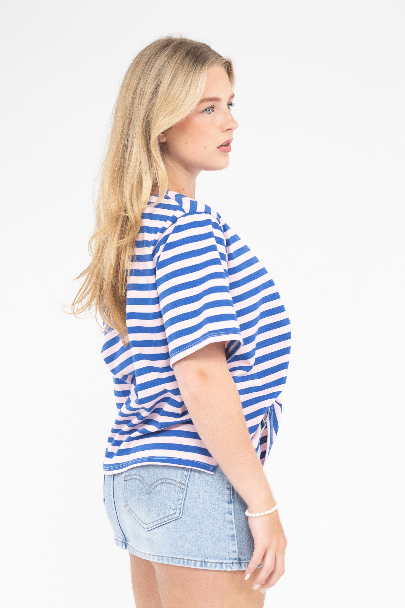 Striped Off Shoulder Tee