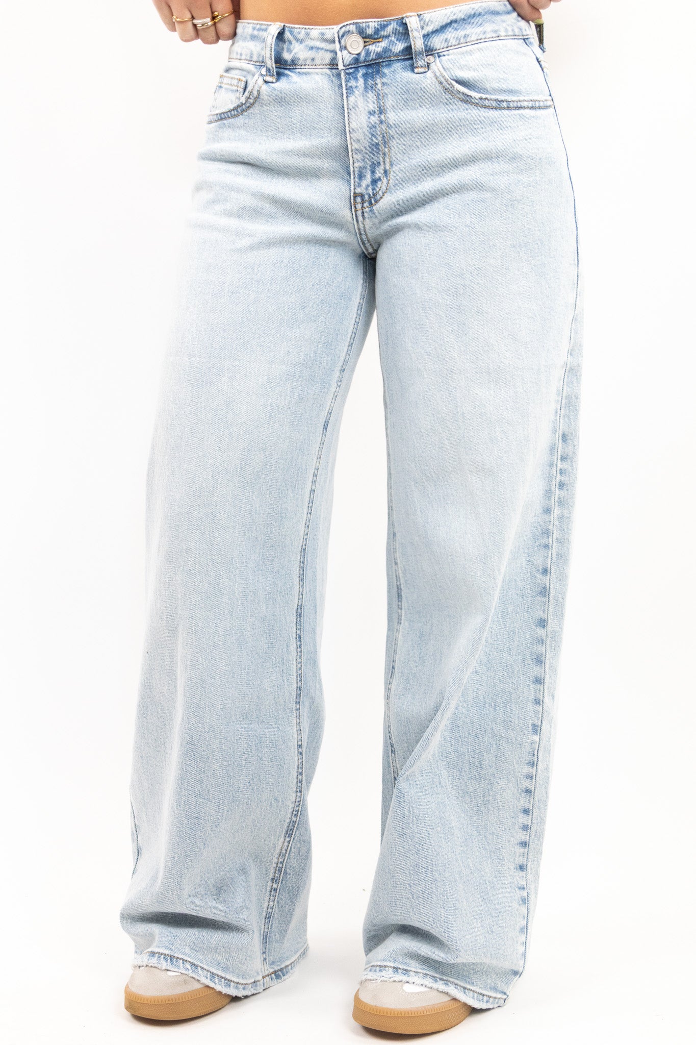 Baggy Fit Wide Leg Jeans - Stretch