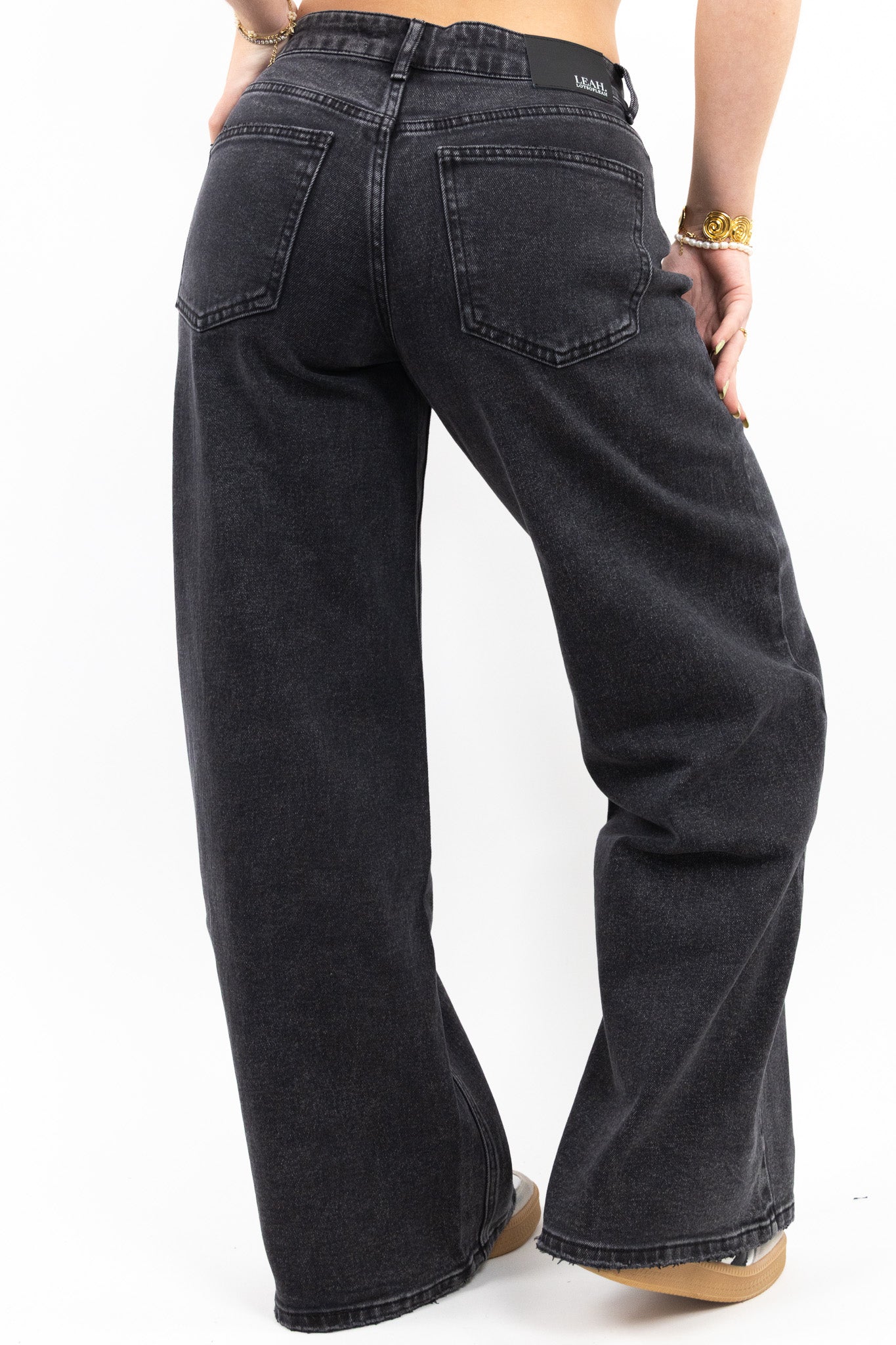 Baggy Fit Wide Leg Jeans - Stretch