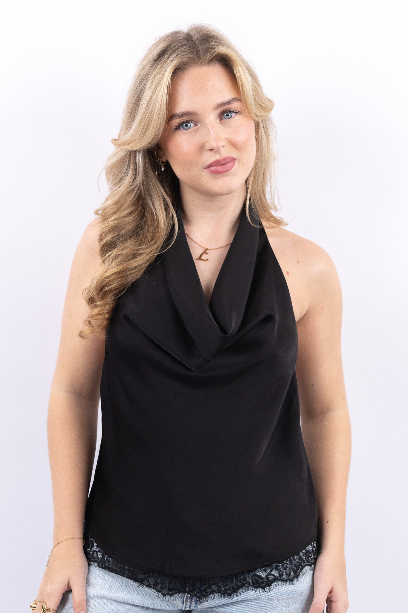 Satin Cowl Top