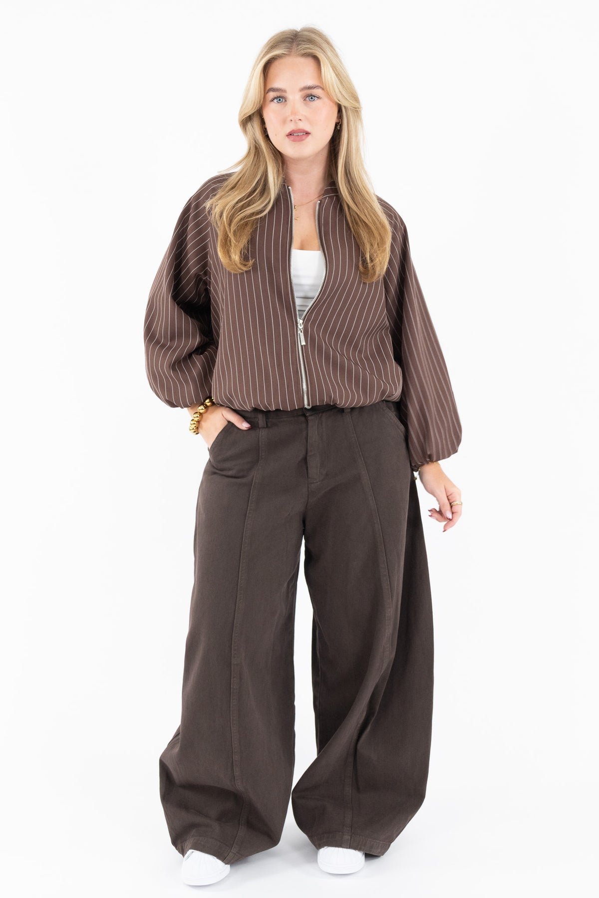 Pinstripe Zip Jacket