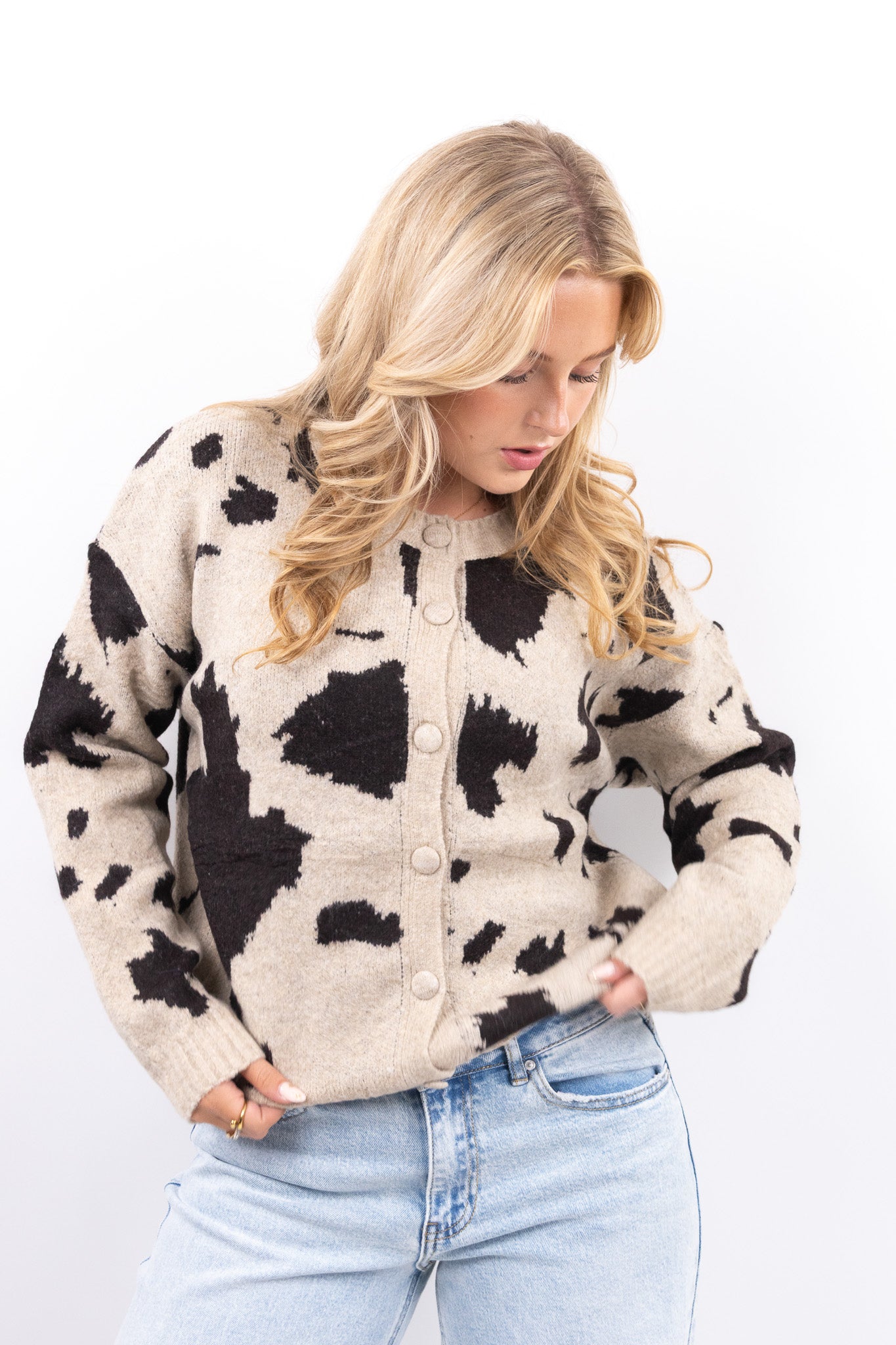 Cow Print Cardigan