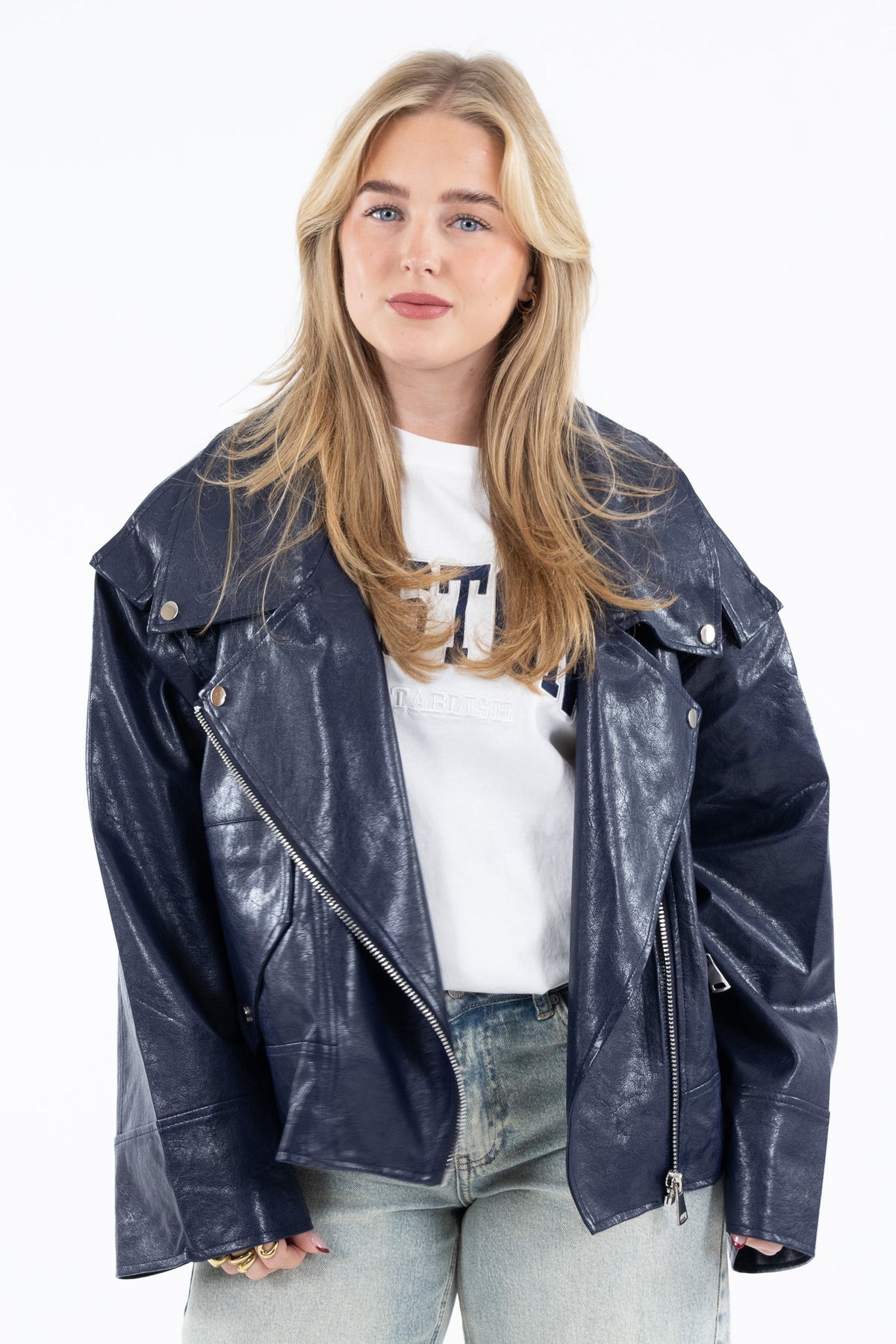 Oversized Leather Look Jacket