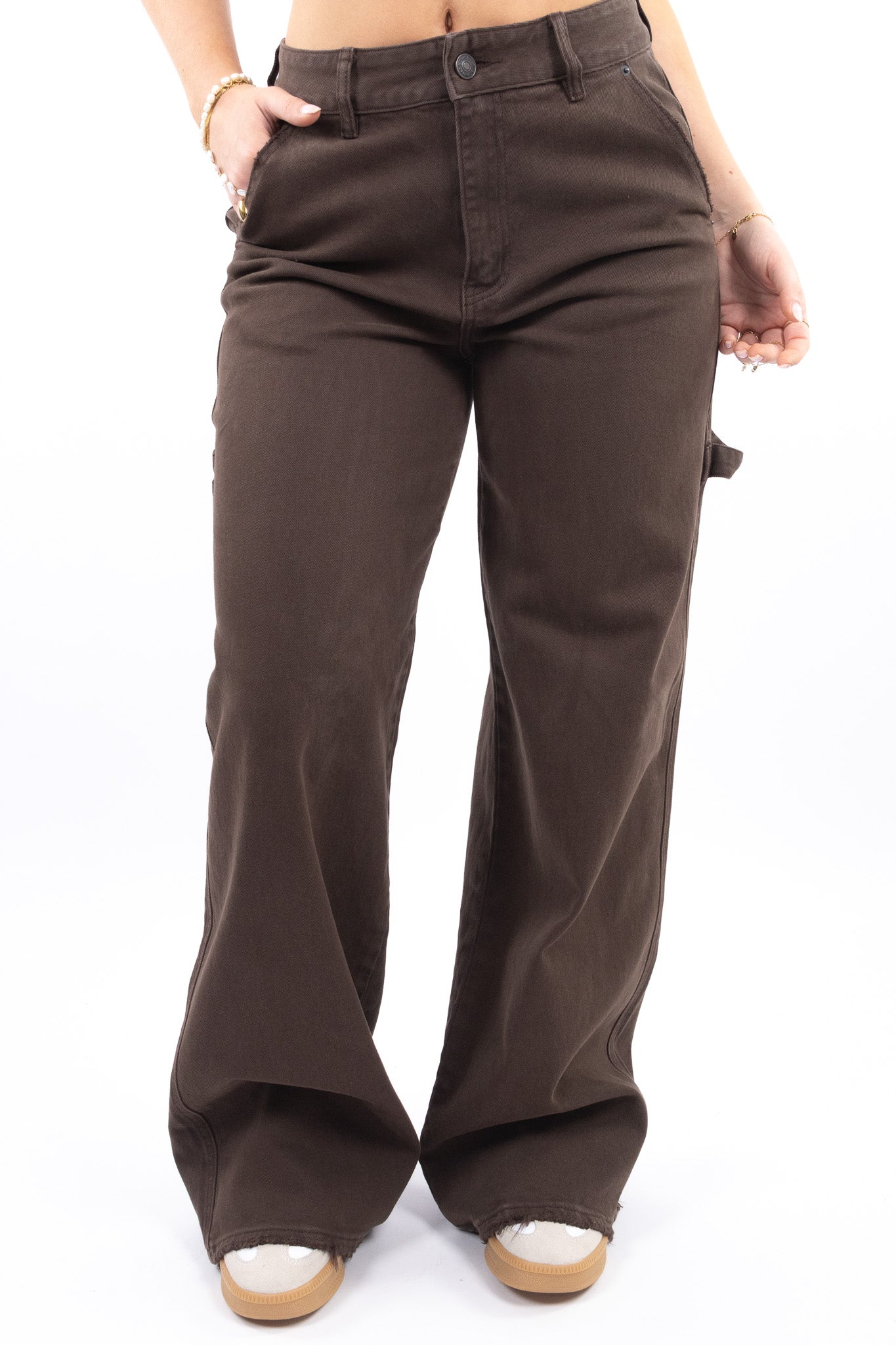 Cargo Pocket Wide Leg Jeans