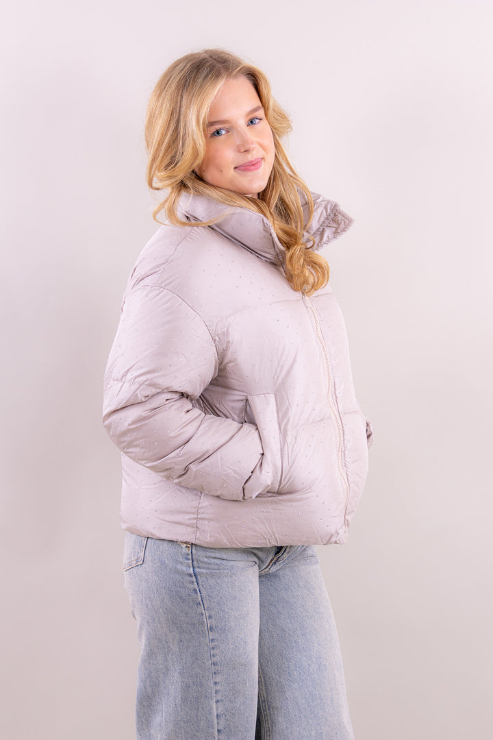 Olivia glitter puffer jas