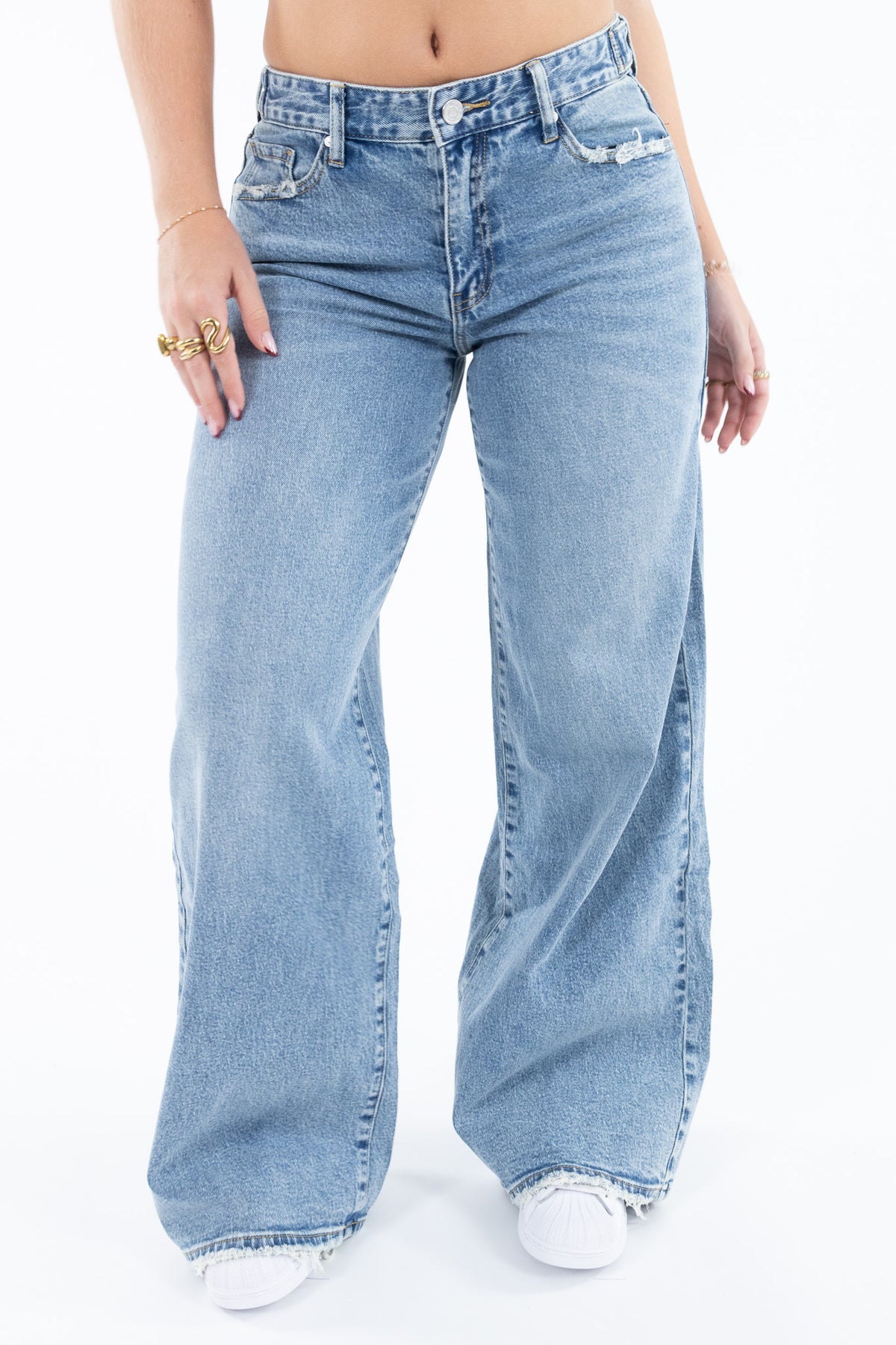 Adjustable Waist Baggy Jeans