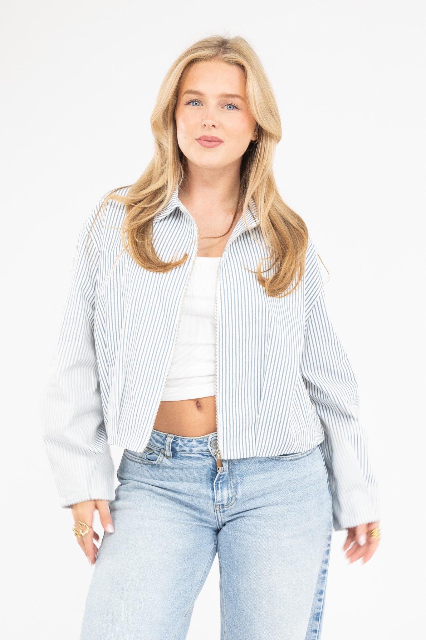 Cropped Stripe Jacket
