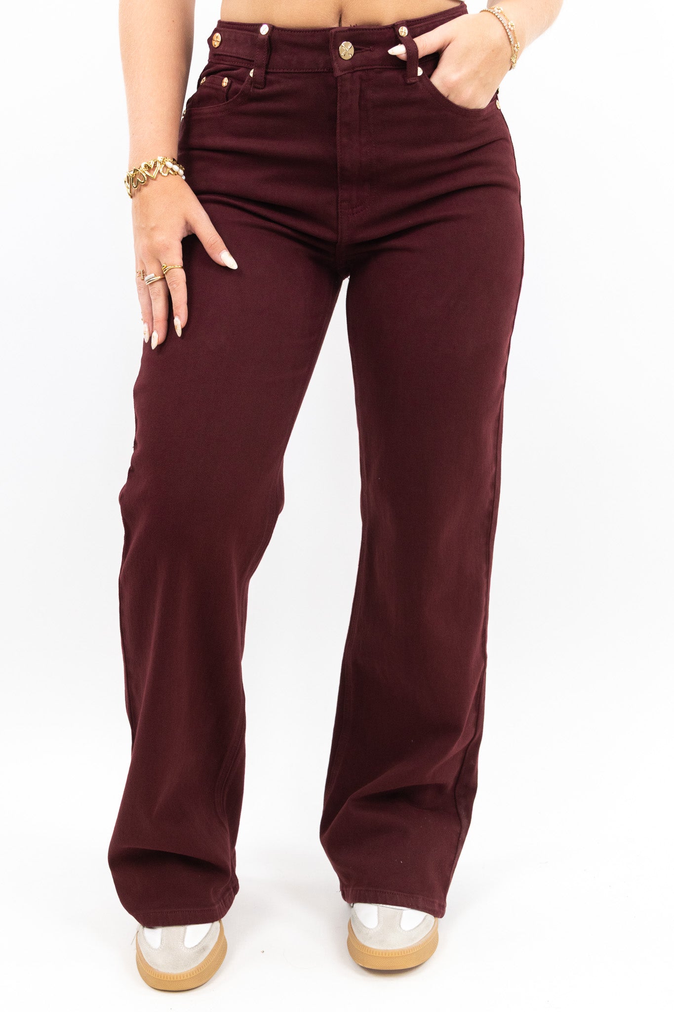 Wine Toned Wide Leg