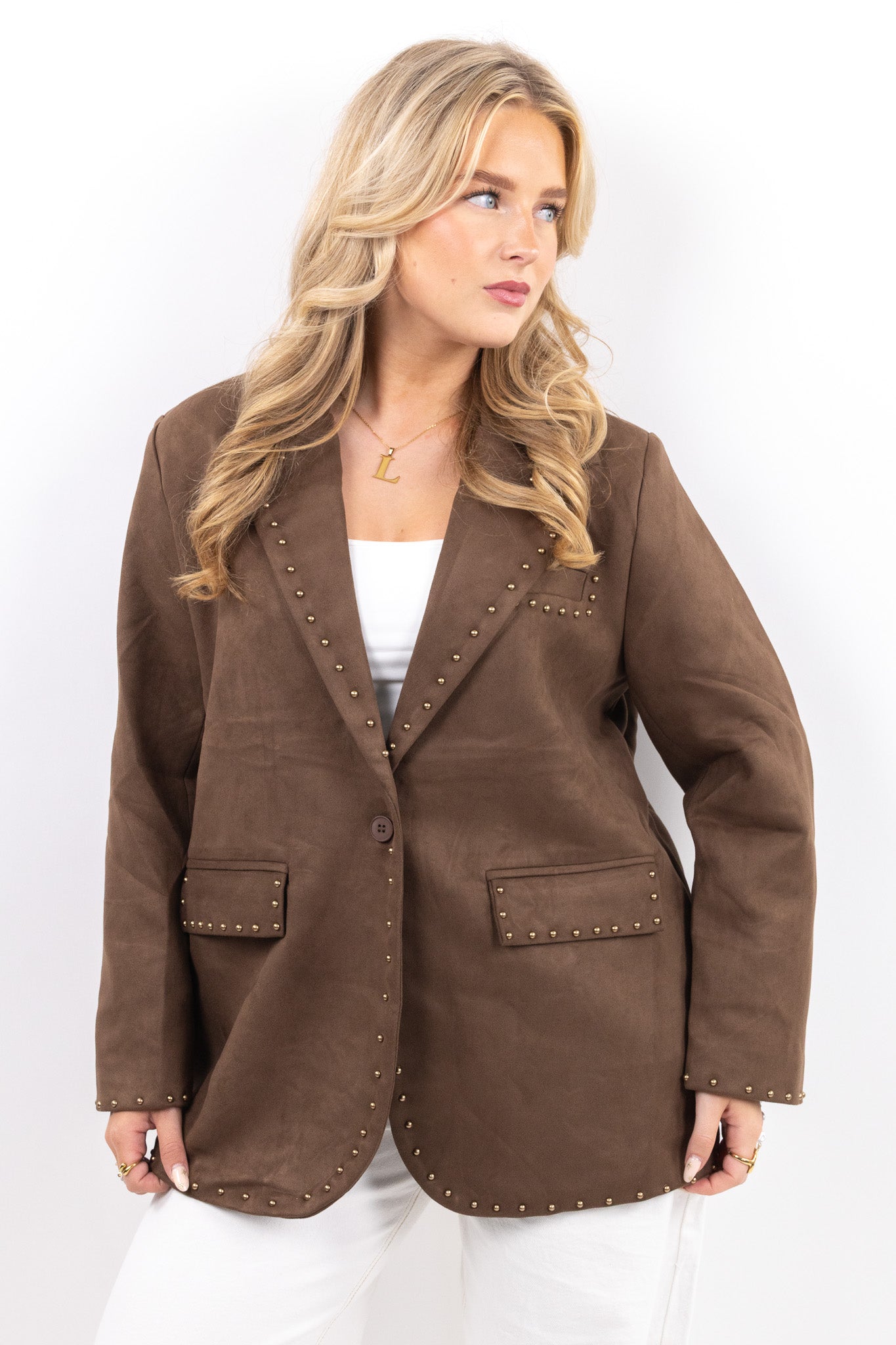 Studded Suede Blazer