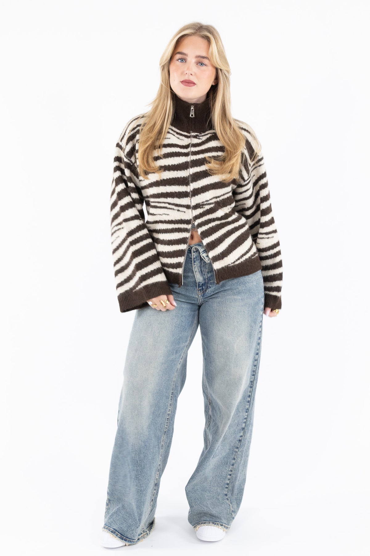 Zebra Zip Knit