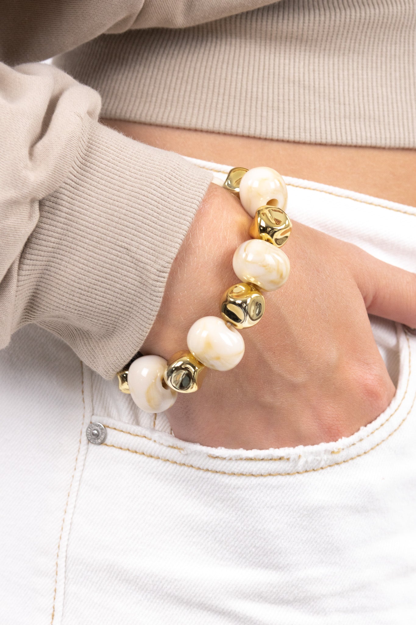 Marbled Chunky Bead Bracelet