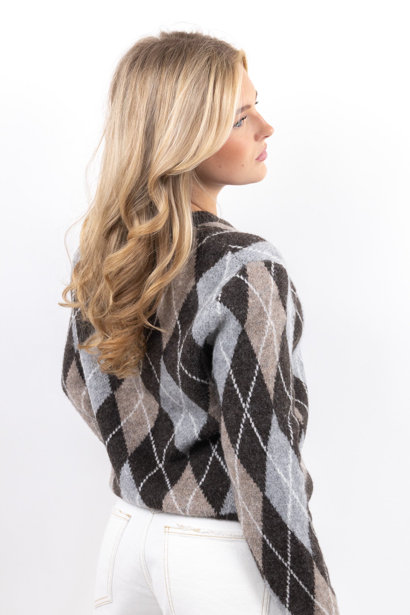 Argyle Knit Cardigan