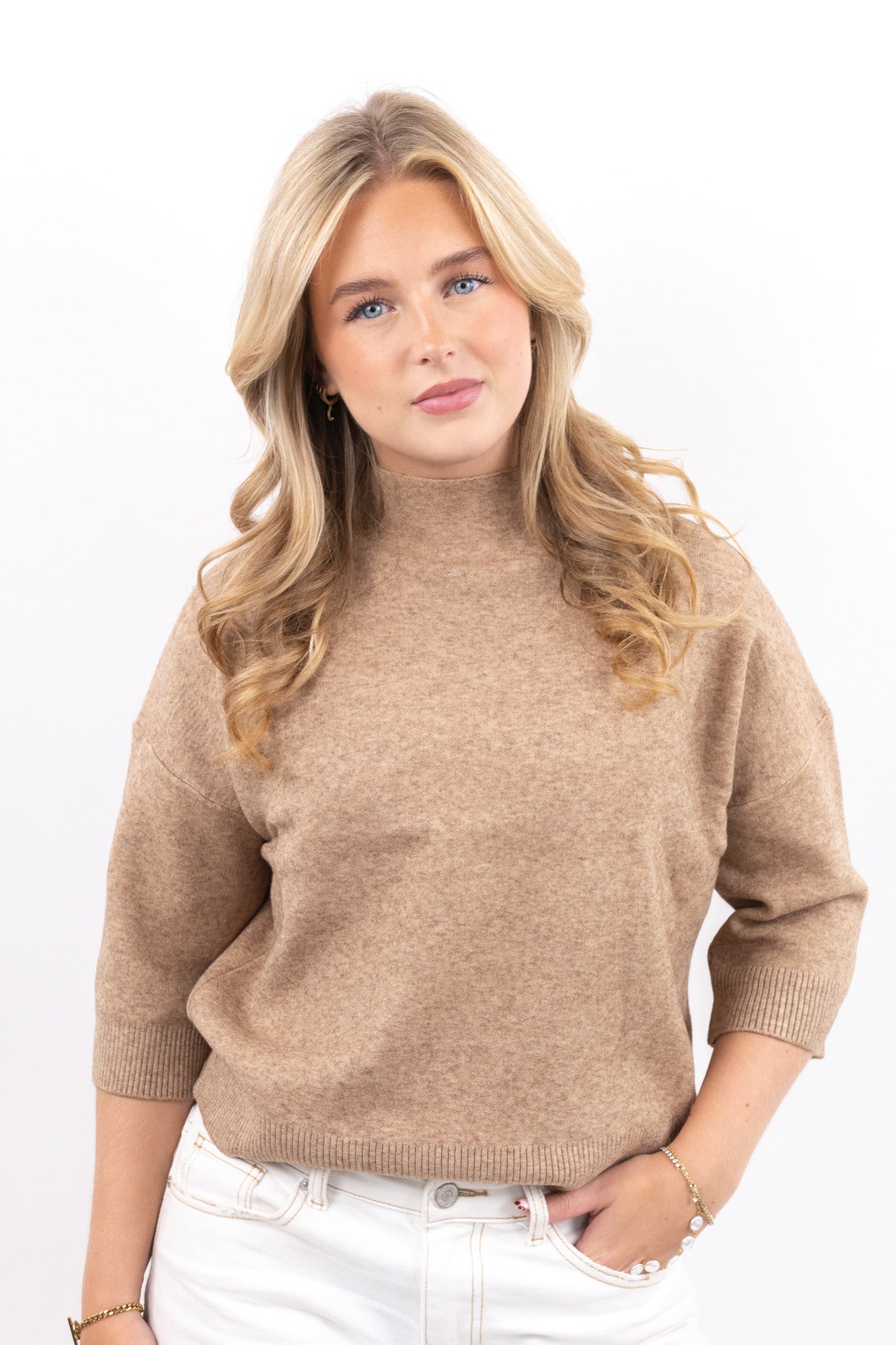 High Neck Knit Top