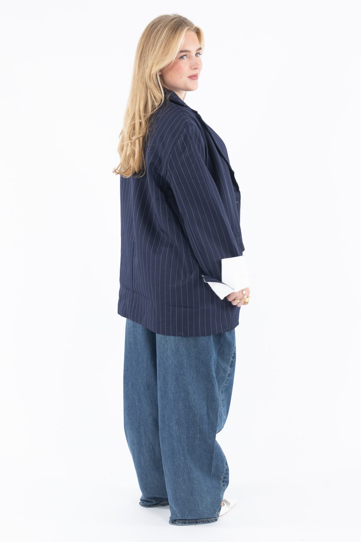 Pinstripe Oversized Blazer