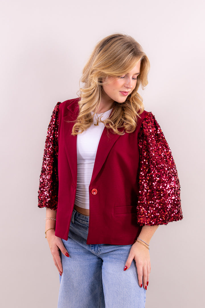 Noelle glitter blazer short sleeve