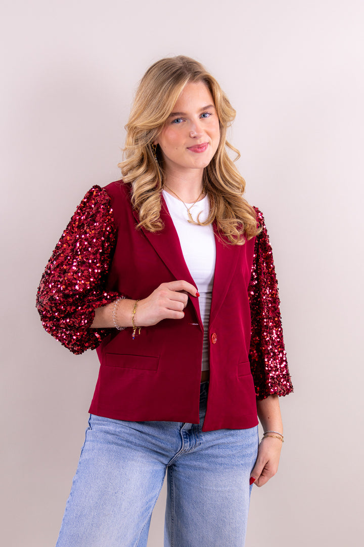 Noelle glitter blazer short sleeve