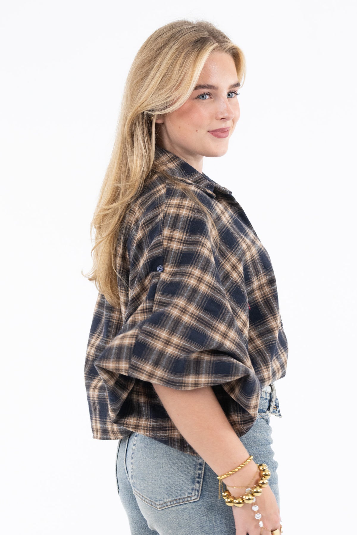 Roxy Check Blouse