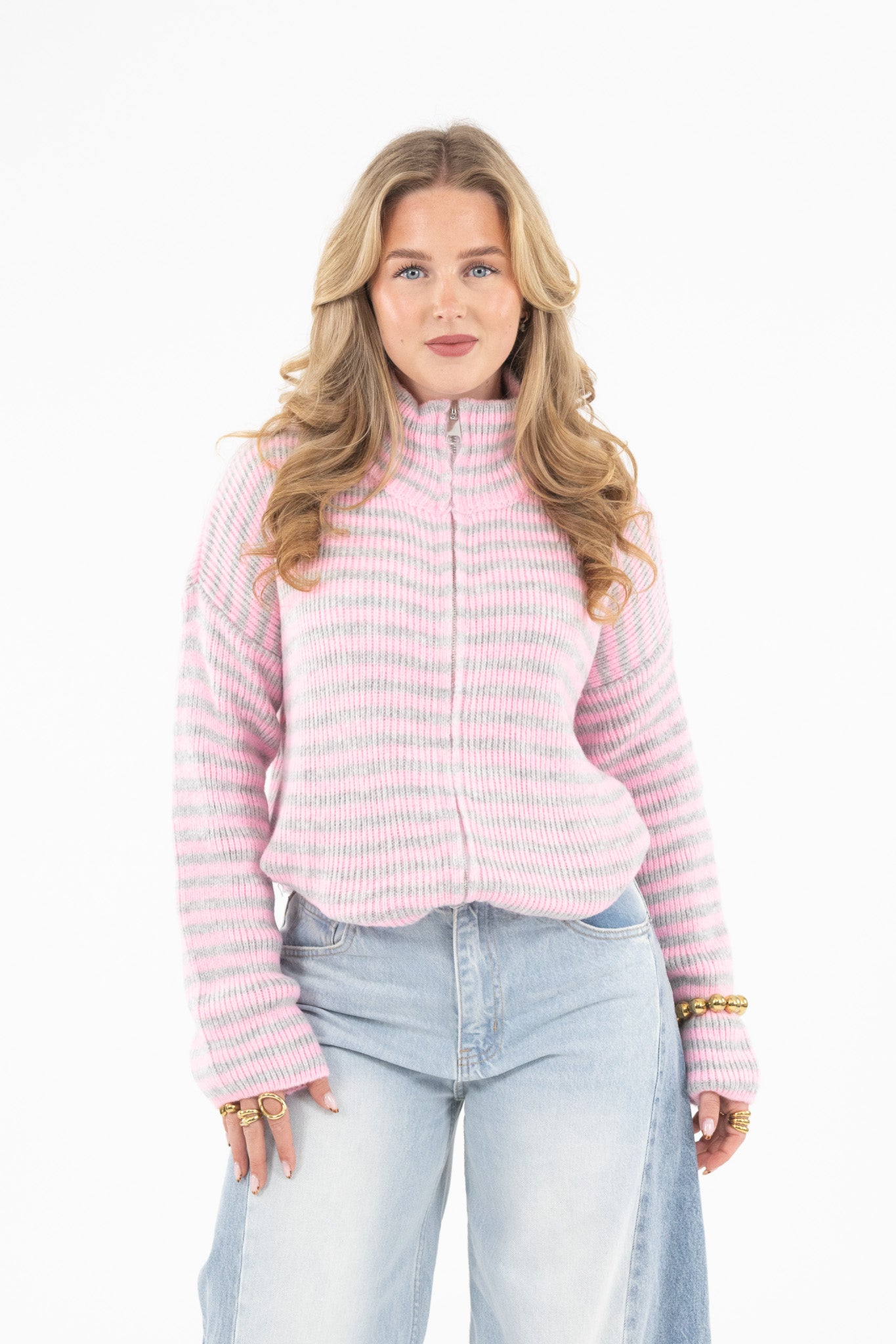 Ribbed Zip Cardigan
