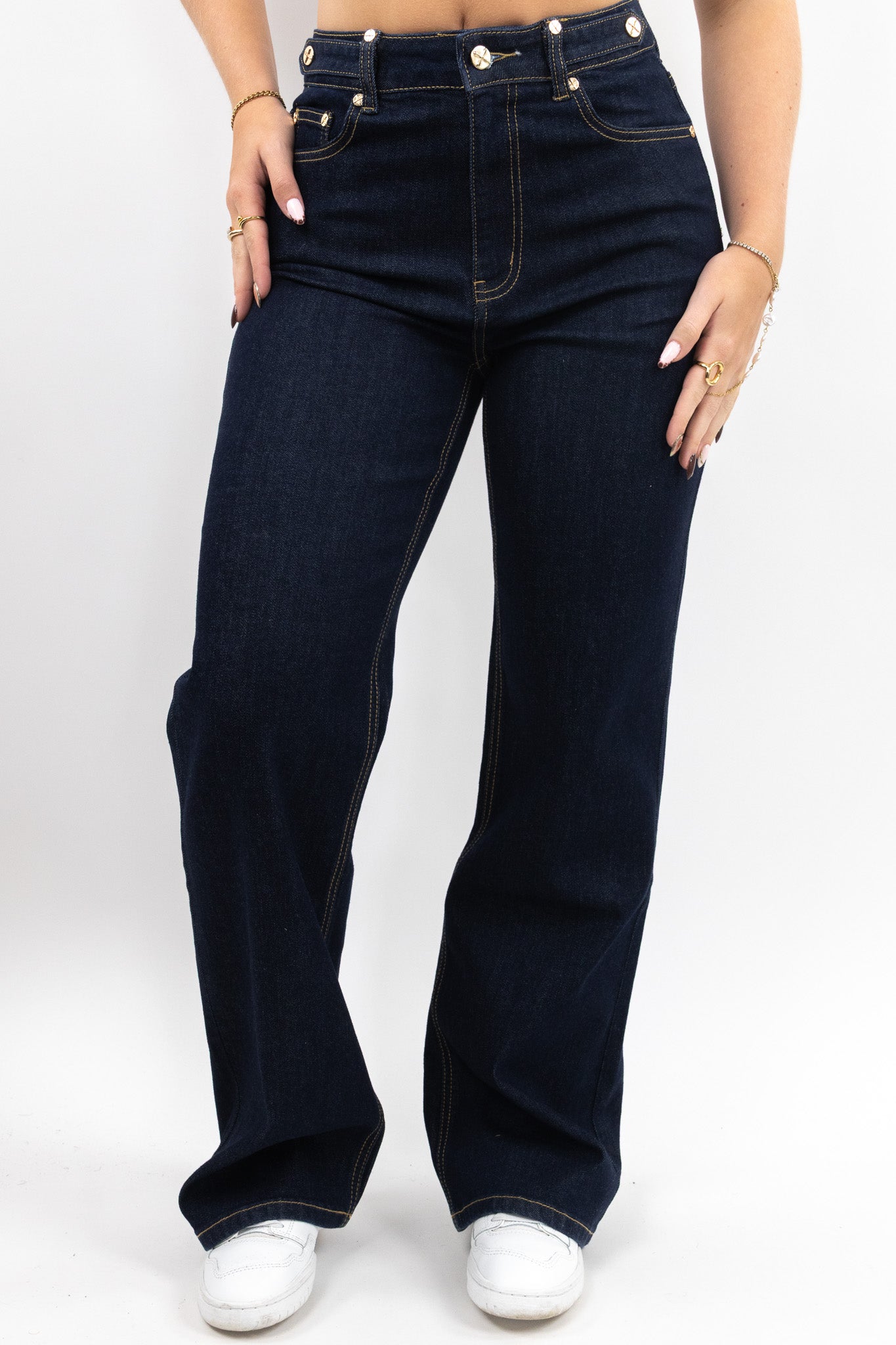 Dark Classic Wide Leg Jeans