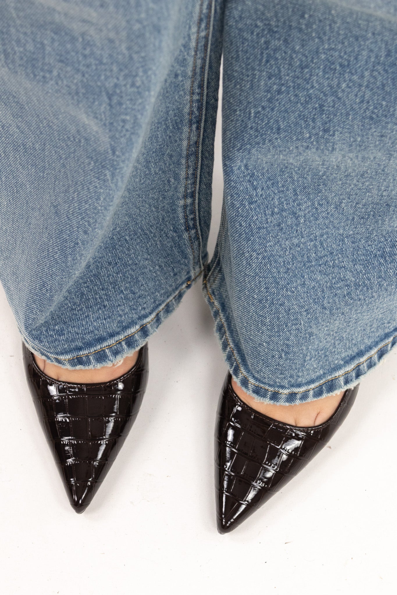 Elegant Croco Kitten Heels