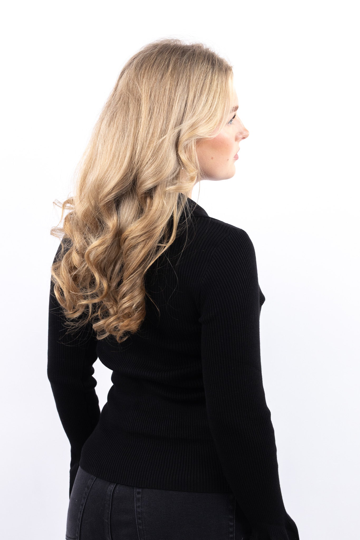 Ribbed Tailored Polo Top