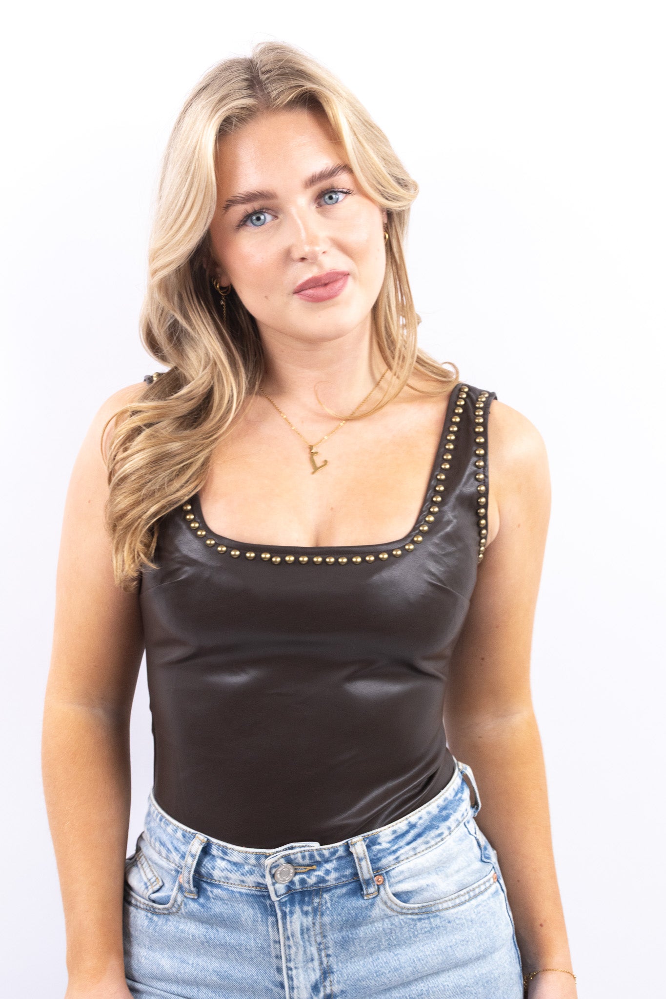 Studded Faux Leather Body