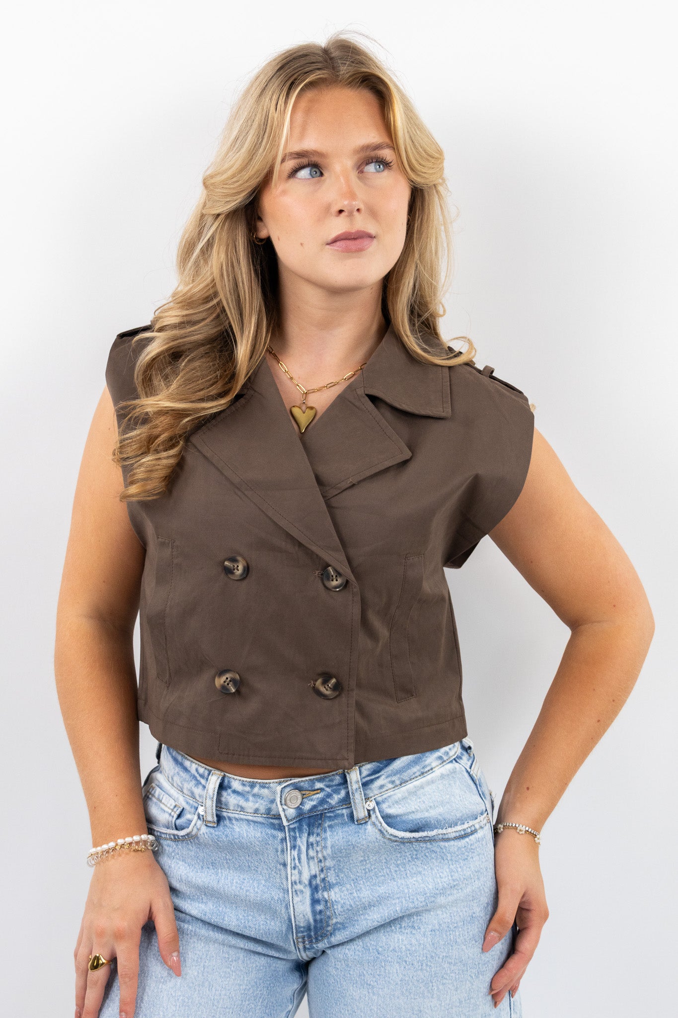 Harper Cropped Trench Vest