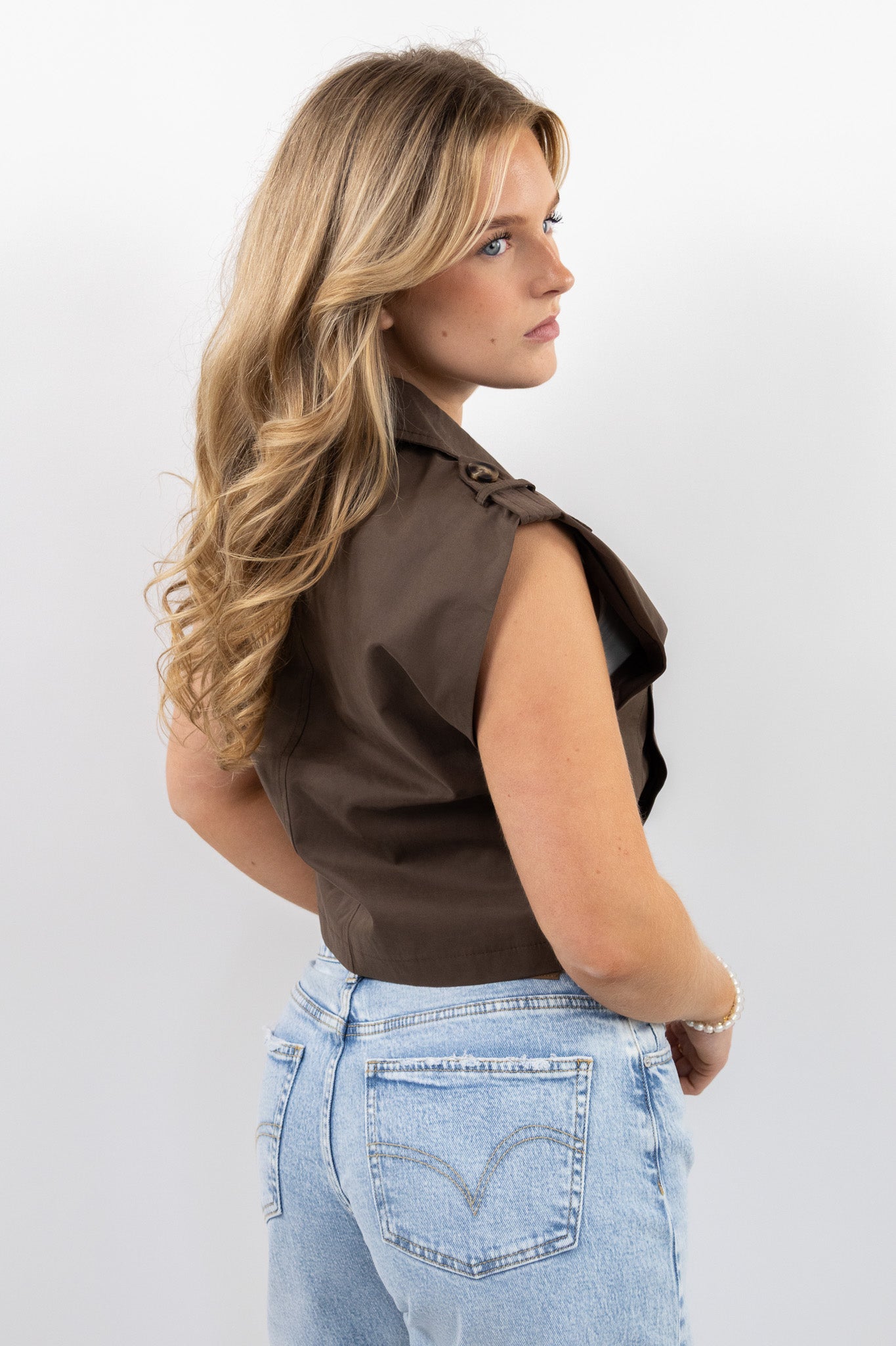 Harper Cropped Trench Vest