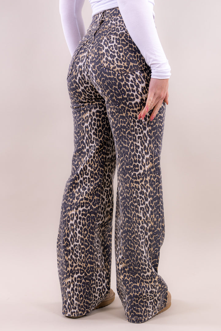 Noom leopard glitter jeans - stretch