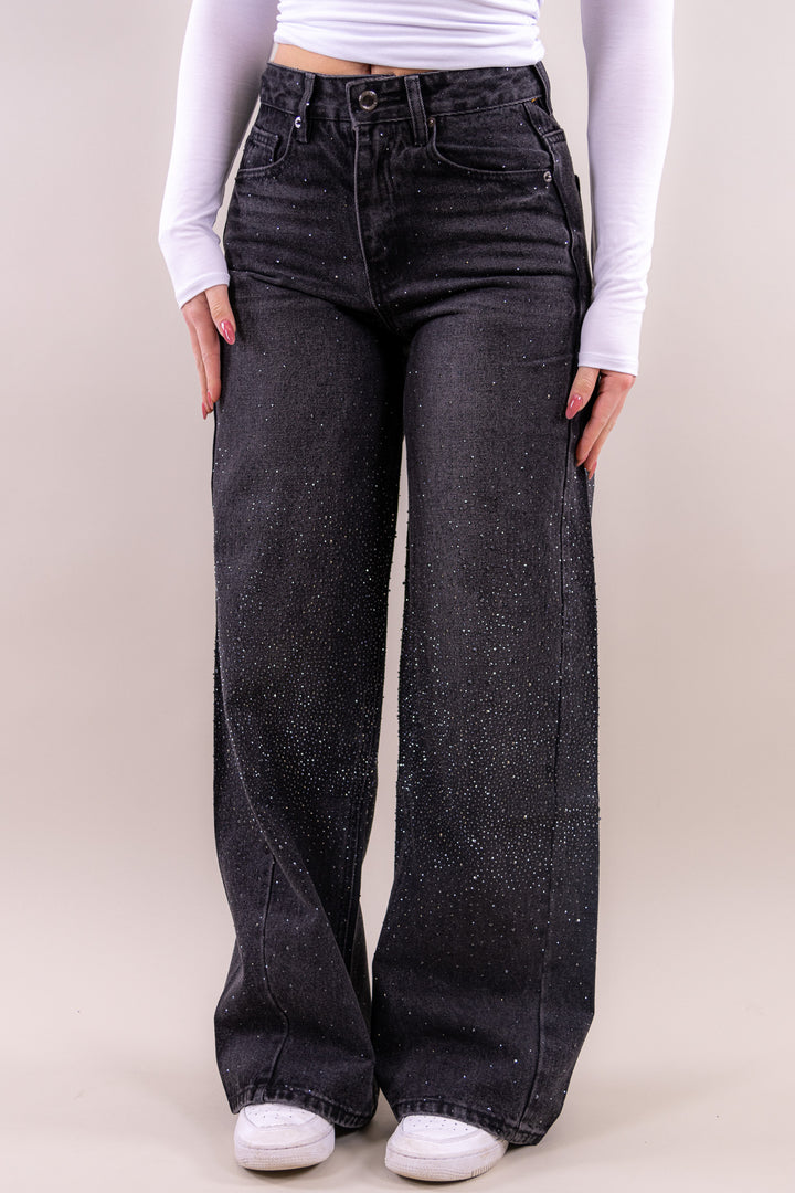 Riley glitter wide leg jeans - no stretch