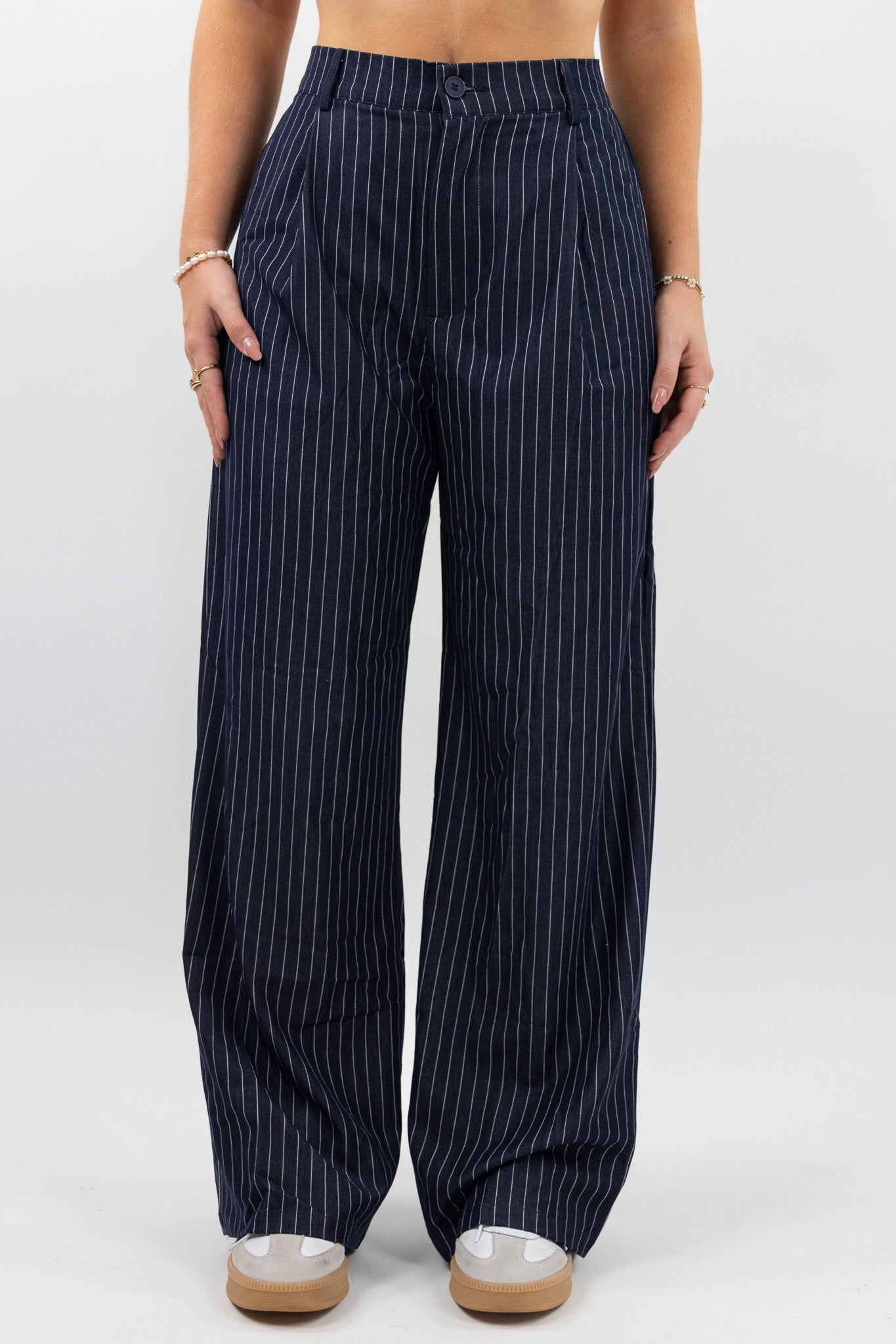 Pinstripe Wide Leg Pants